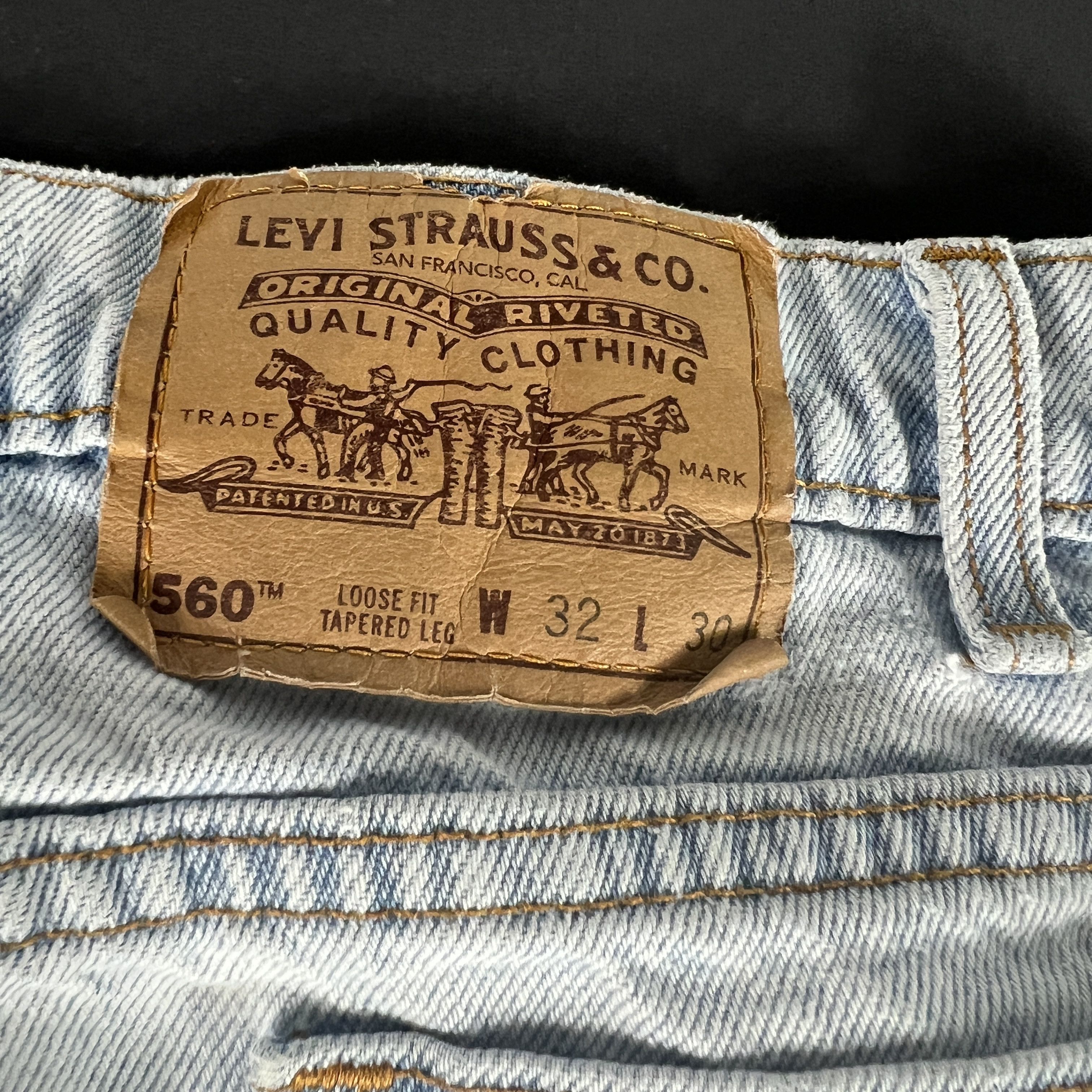 Levi's × Vintage VTG 90s Levi's Jean 560 Loose Taper Blue Denim Orange Tab Size US 32 / EU 48 - 17 Thumbnail