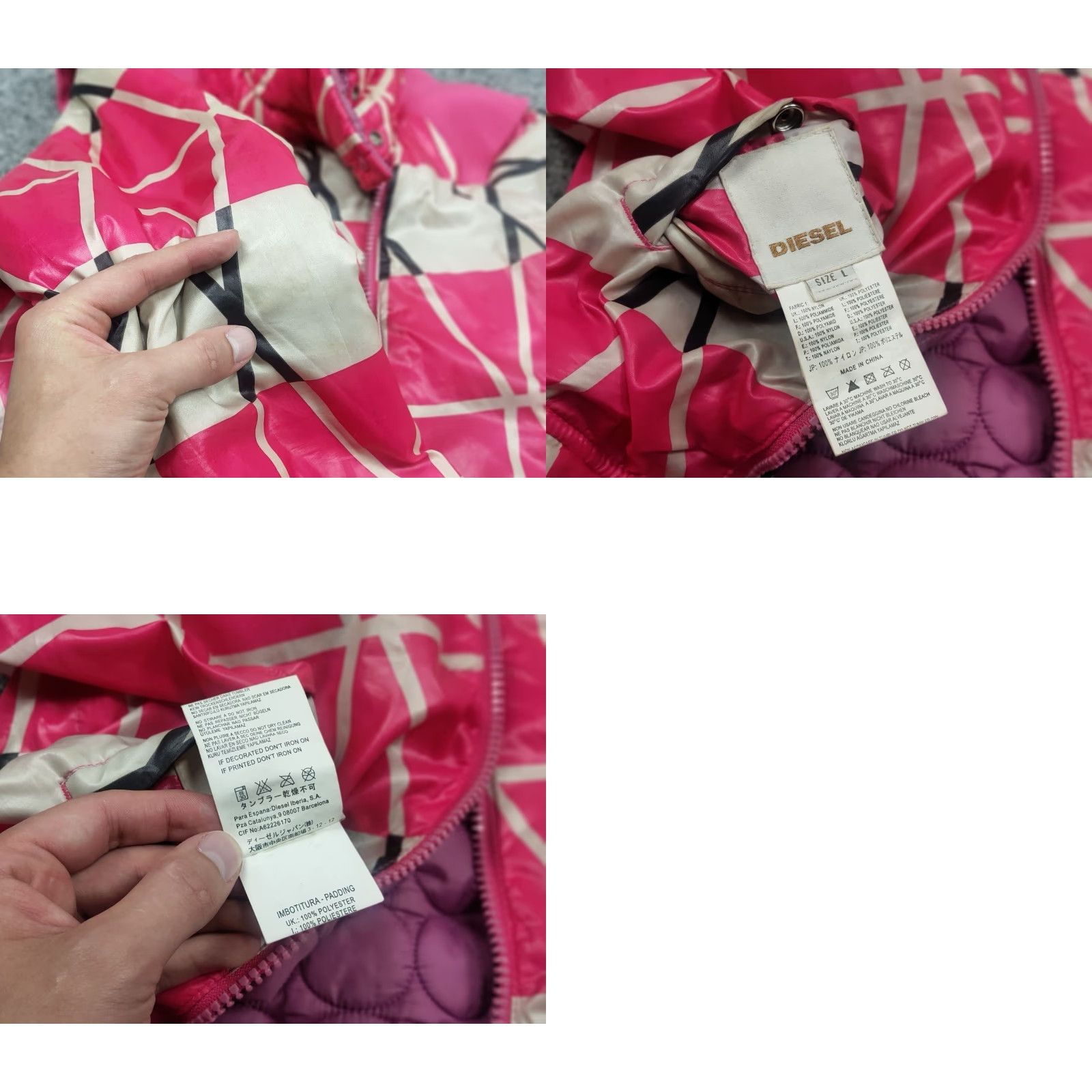 Diesel VINTAGE Diesel Y2K Style Reversible Quilted Zip Vest Jacket Women L Pink 90s Quilted Reversible Vest Jacket Size L / US 10 / IT 46 - 11 Thumbnail