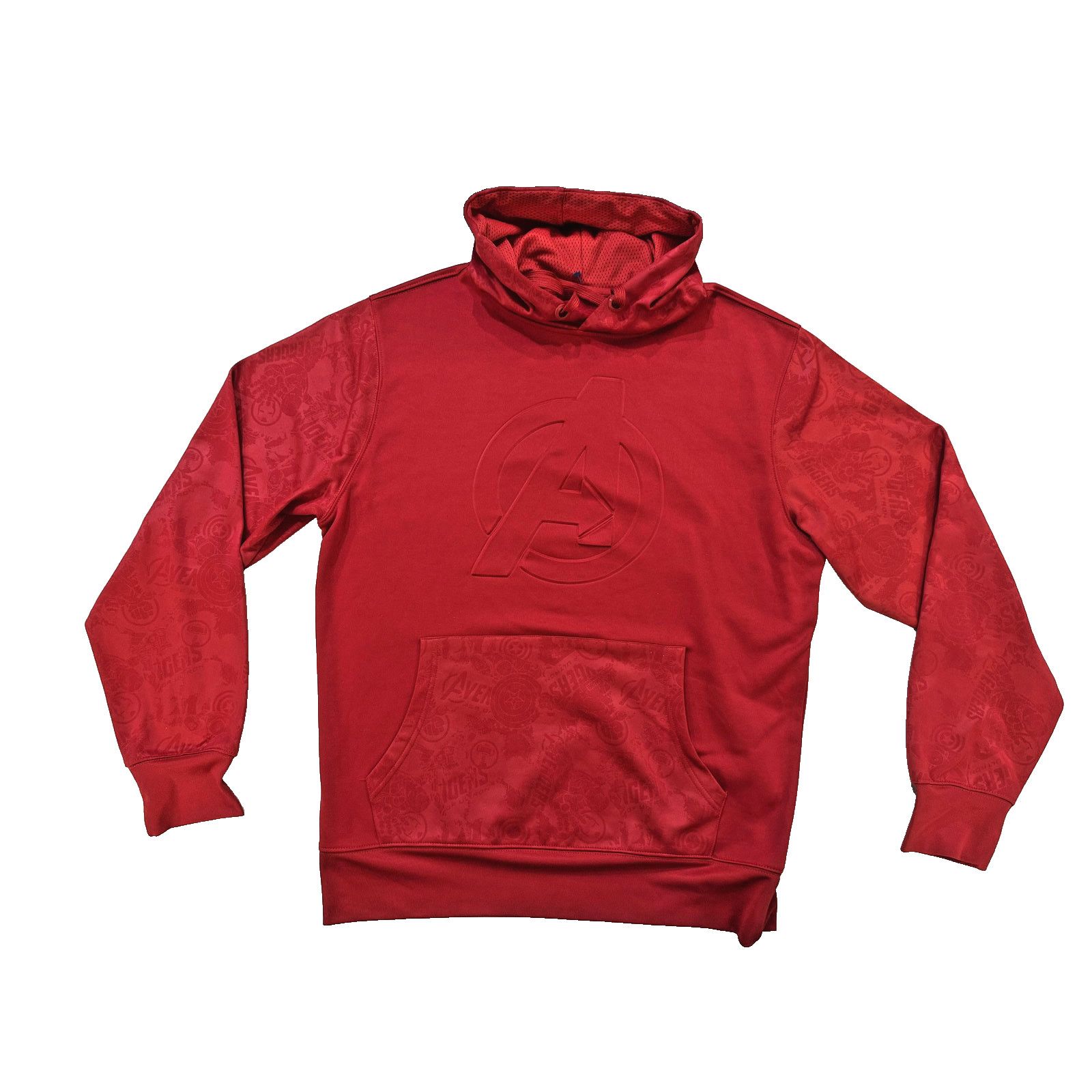 Marvel Comics Marvel Avengers Hoodie Mens LG Red Embossed Pullover Size US L / EU 52-54 / 3 - 1 Thumbnail