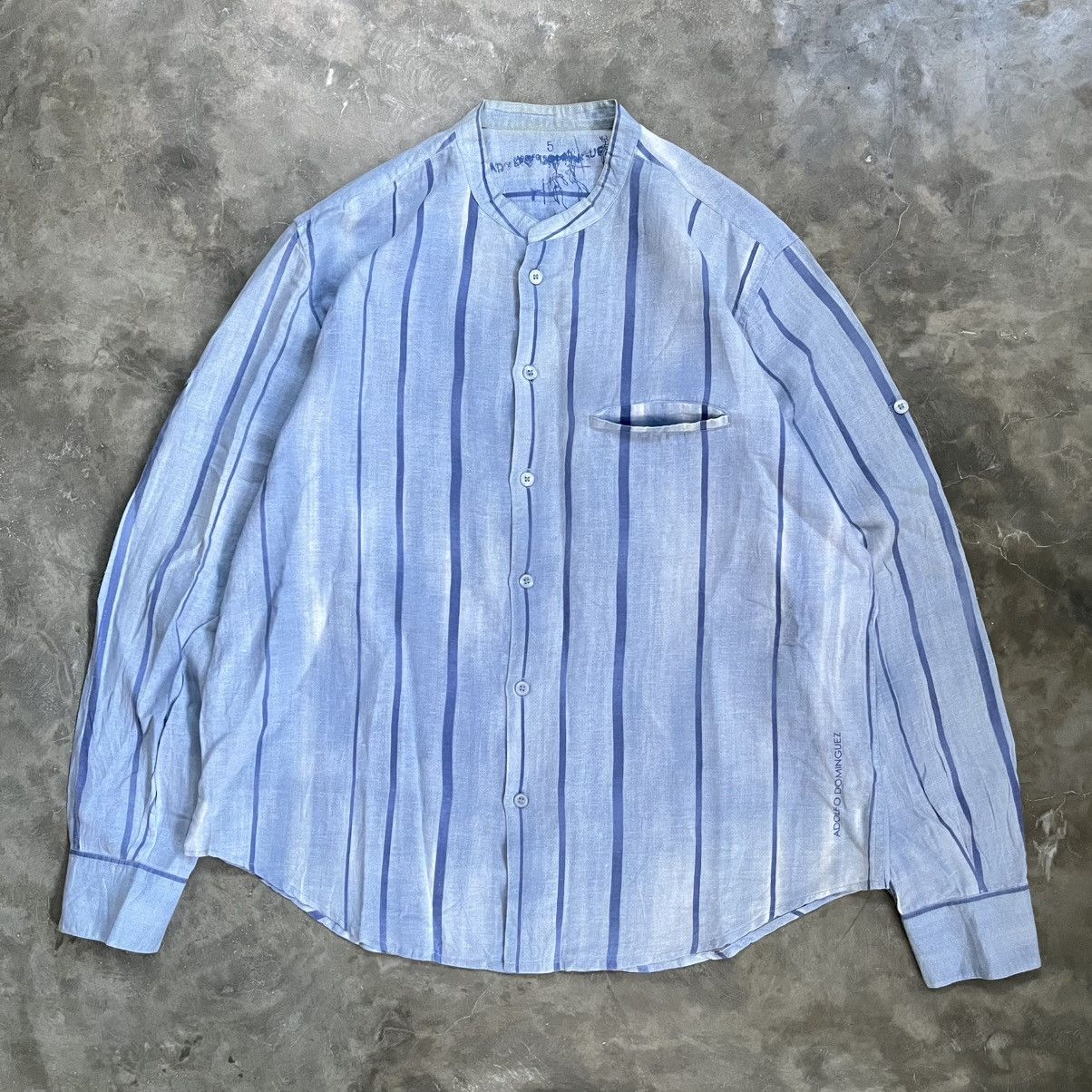 Adolfo Dominguez Adolfo Dominguez Stirpe Washed LS Shirt Size US XL / EU 56 / 4 - 1 Thumbnail