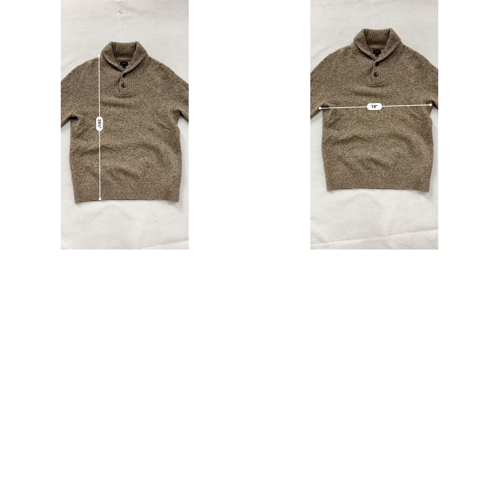 J.Crew J.Crew Lambswool Shawl Collar Sweater L Brown Heather Mens Size US L / EU 52-54 / 3 - 8 Thumbnail