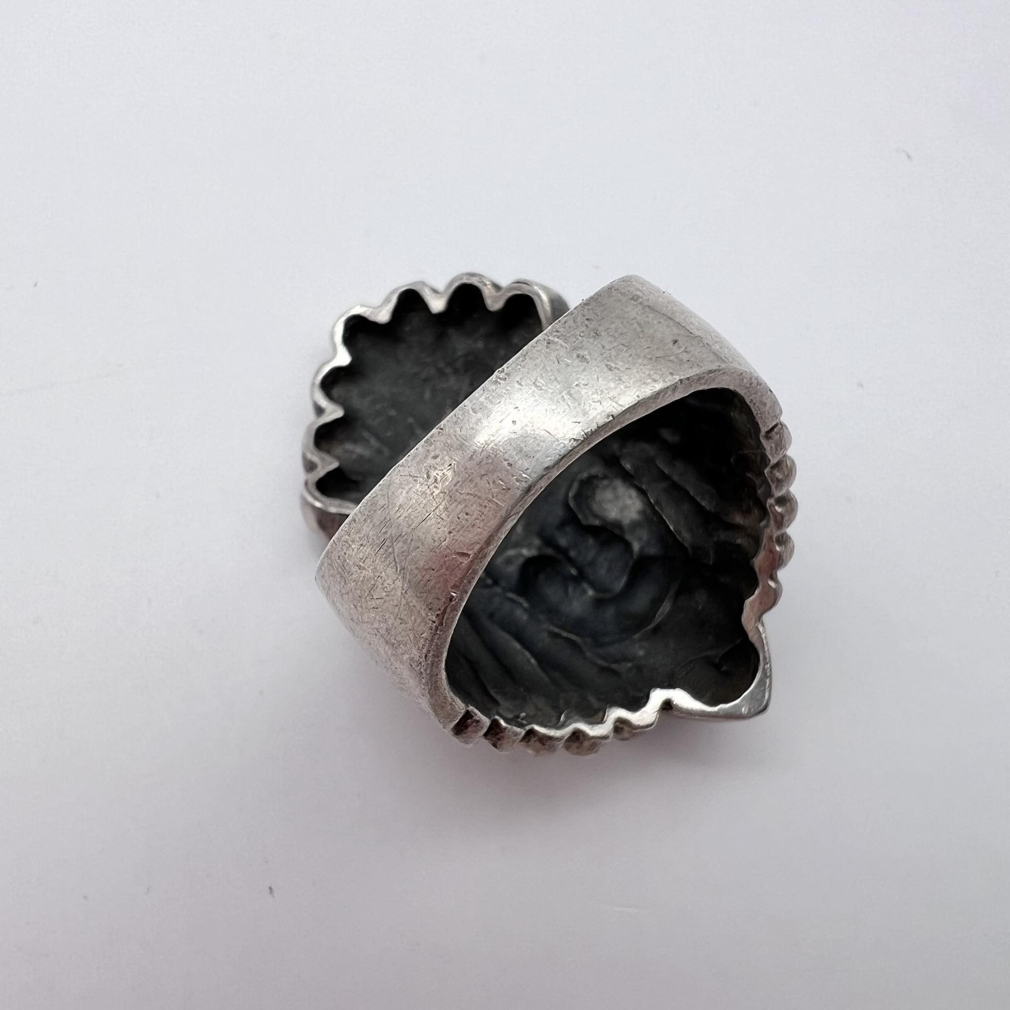 Sterling Silver Vintage Silver 800 Jewelry Ring Indian Chief Signed Size 6 Size ONE SIZE - 6 Thumbnail