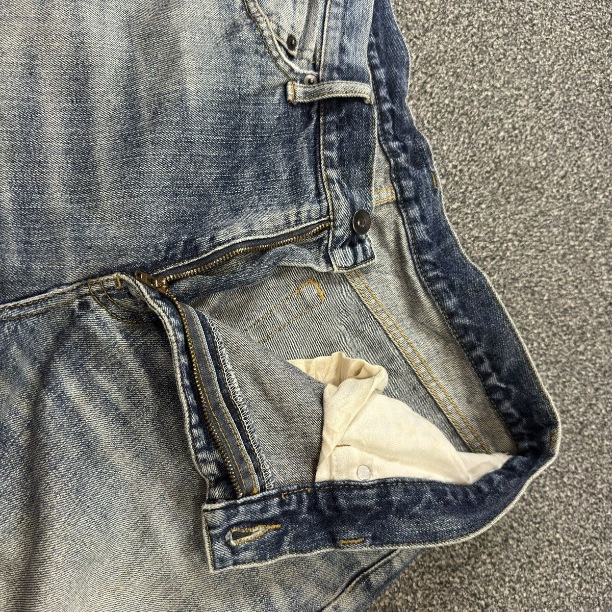 Undercover × Uniqlo 🔥🇯🇵 Vintage 90s Japanese Uniqlo Stone Wash Faded Denim Size US 33 - 10 Thumbnail