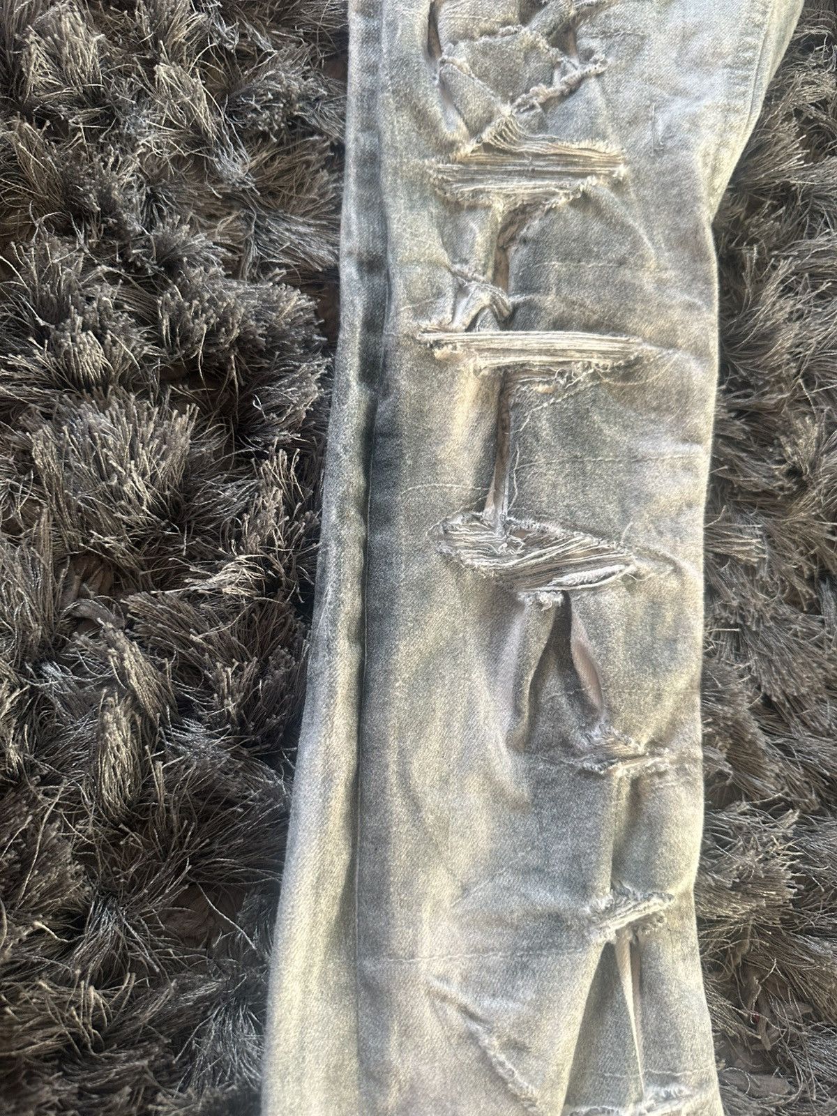 Fagassent Toshiki Aoki Fagassent White Acid Wash Distressed Denim Size US 29 - 4 Thumbnail