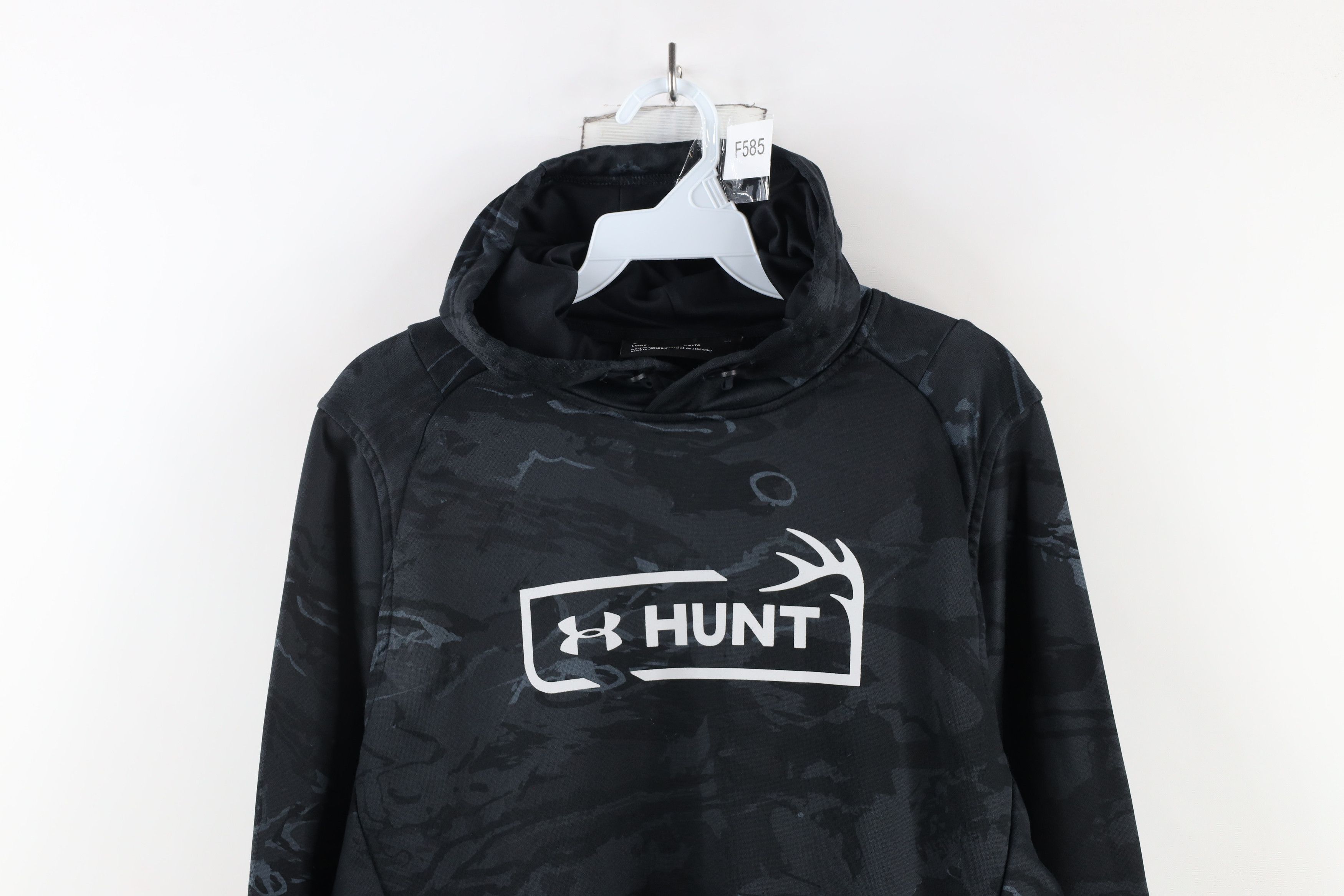 Under Armour × Vintage Under Armour Hunt Camouflage Hoodie Sweatshirt Black Size US M / EU 48-50 / 2 - 2 Thumbnail
