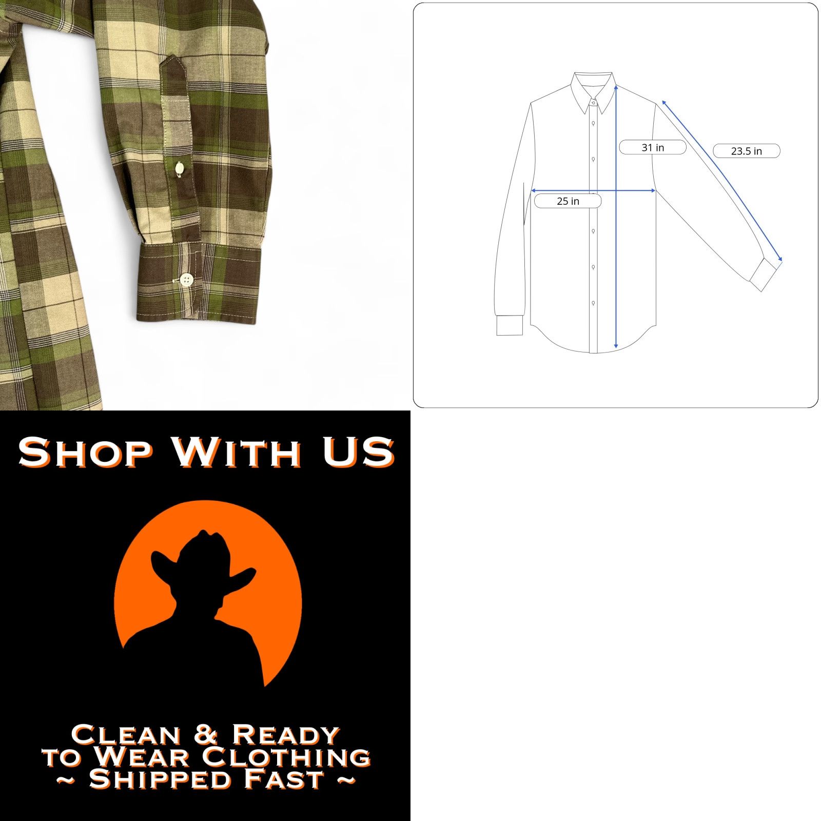 Vintage VINTAGE Towncraft Shirt Mens Adult LARGE Brown Green Plaid Military Camo 90s Long Sleeve Button-Up Size US L / EU 52-54 / 3 - 8 Thumbnail