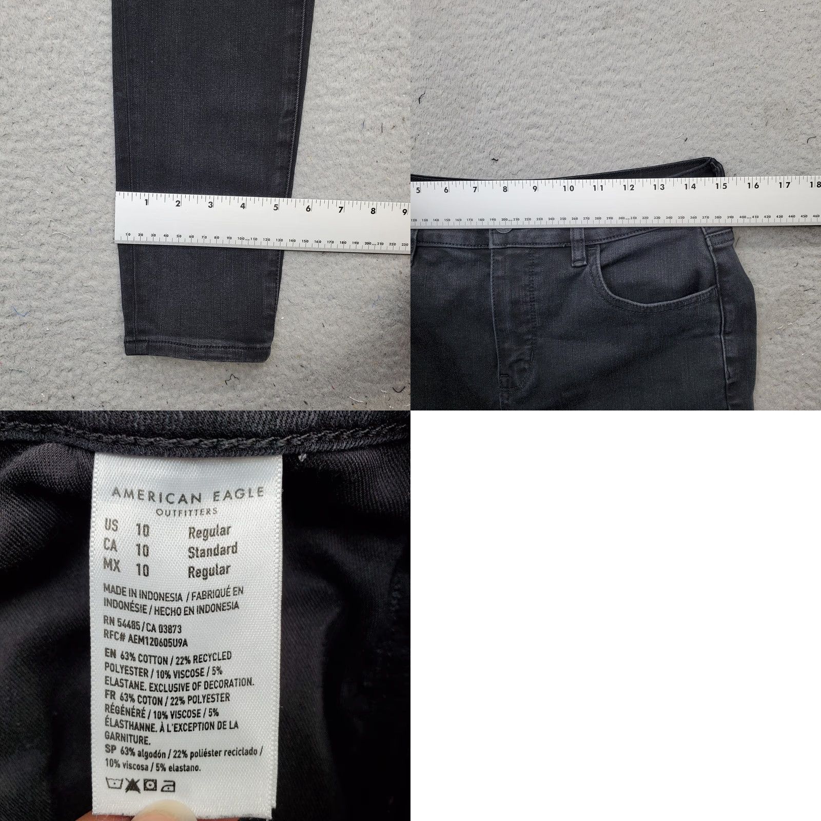 American Eagle Outfitters American Eagle Outfitters Jeans Womens 10 Black Denim Dream Stretch Dark Wash Skinny Leg Womens Size 10 Black Denim Skinny Jeans Size 32" / US 10 / IT 46 - 8 Thumbnail