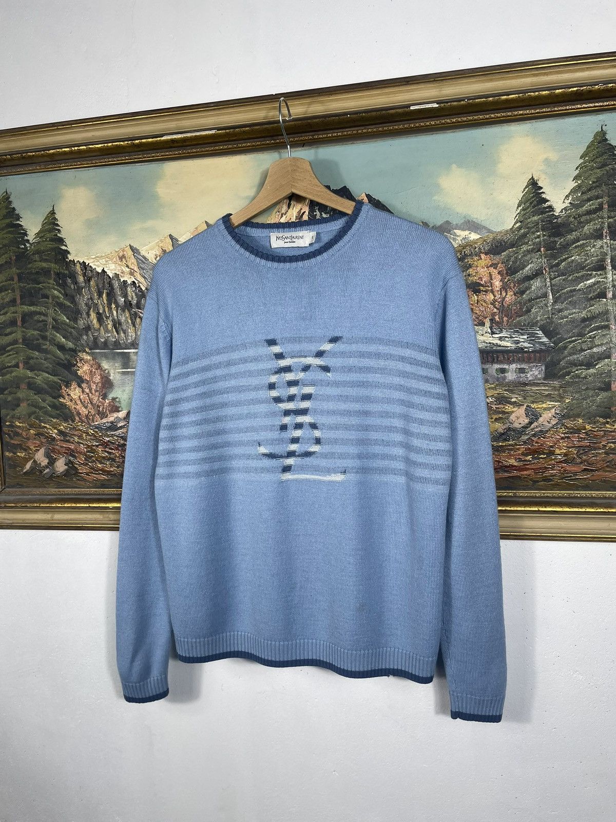 Vintage × Yves Saint Laurent YSL 00s Retro Jumper Pull Knitwear Luxury High End Designer Size S / US 4 / IT 40 - 3 Thumbnail