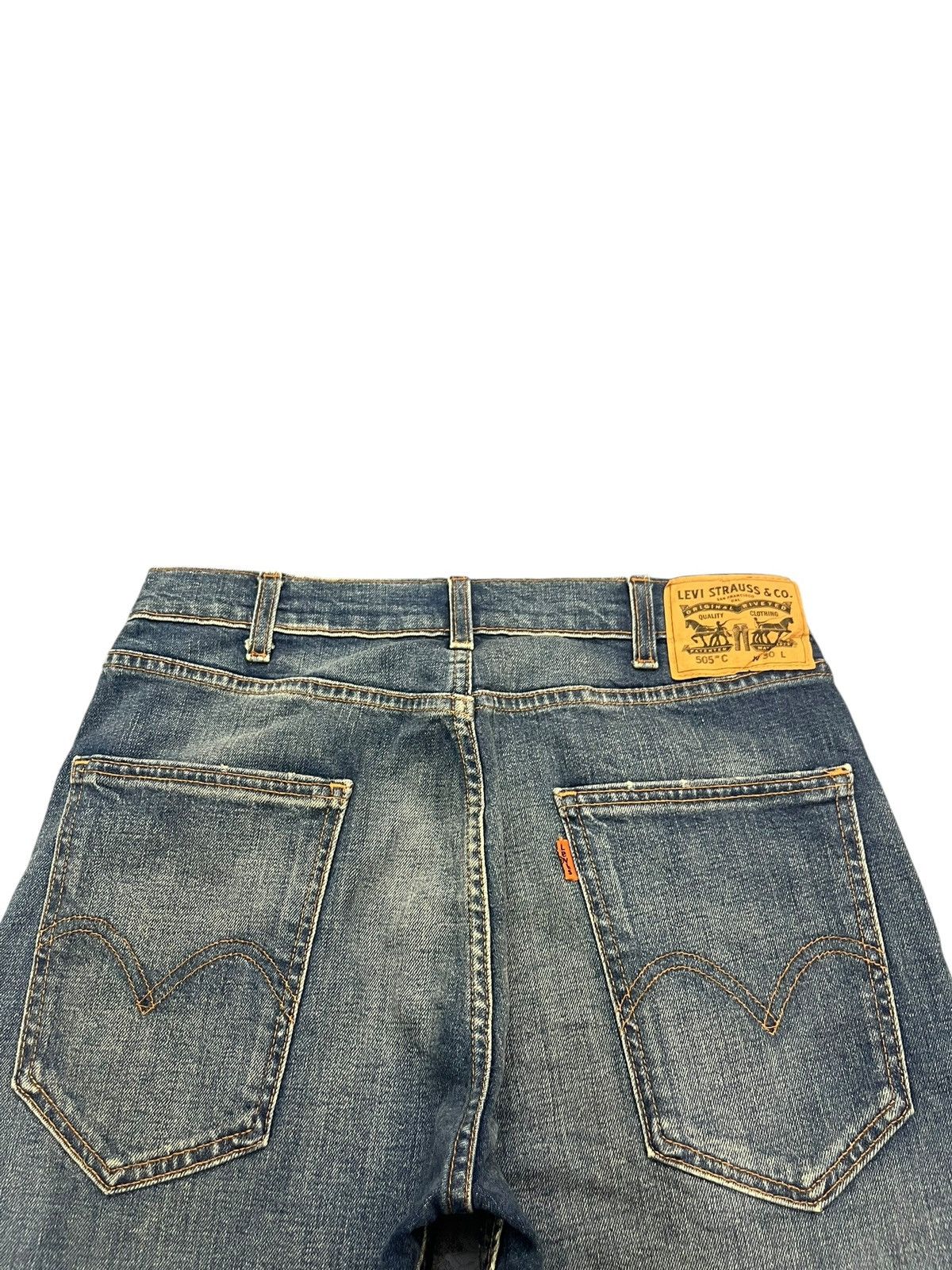 Levi's Vintage Y2K Levis 505 C Orange Tab Distress Jean Shorts Size 31" - 4 Thumbnail
