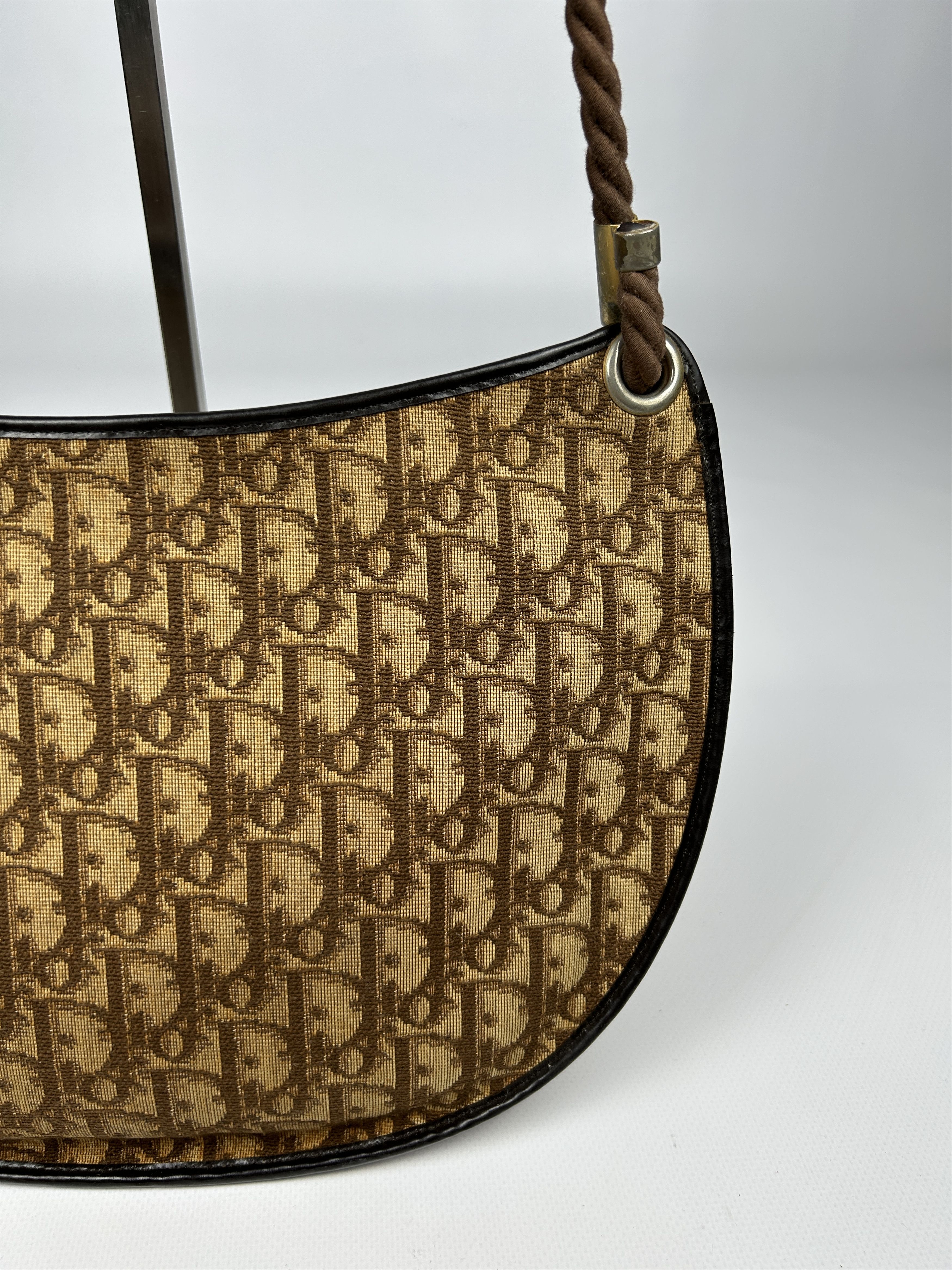 Dior Vintage 80s Dior trotter oblique monogram rope shoulder bag Size ONE SIZE - 12 Thumbnail