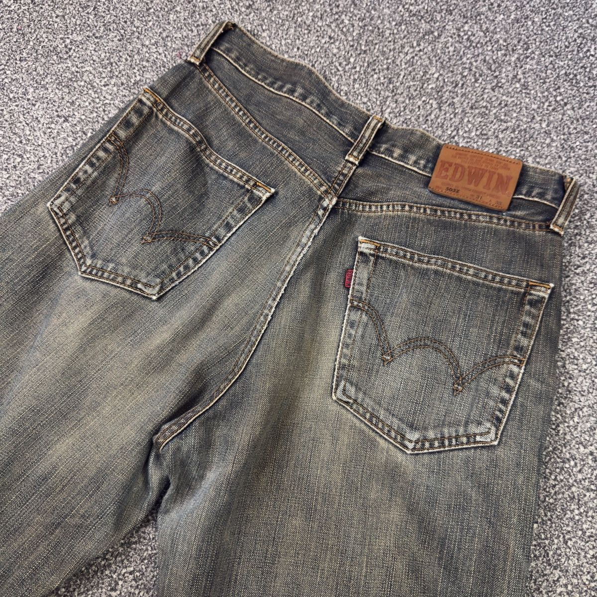 If Six Was Nine 90s Japanese Rusty Edwin 503 Regular Aging Faded Denim Size US 31 - 9 Thumbnail