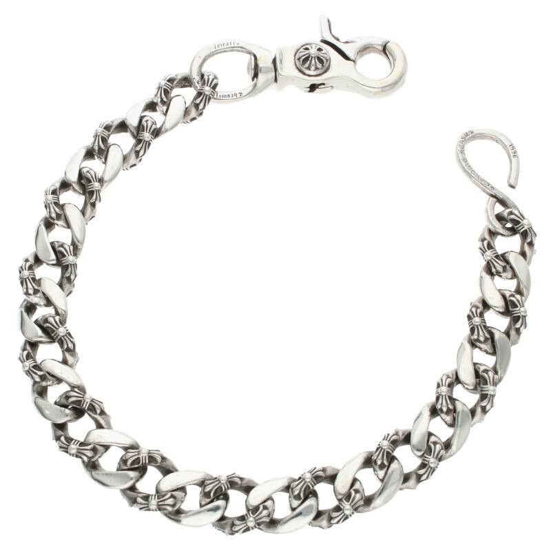image of Chrome Hearts Fancy Link Wallet Chain in Silver, Men's