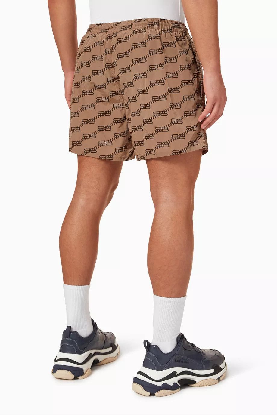 Balenciaga o1in1g0324 BB Monogram Swim Shorts in Brown Size US 32 / EU 48 - 2 Thumbnail