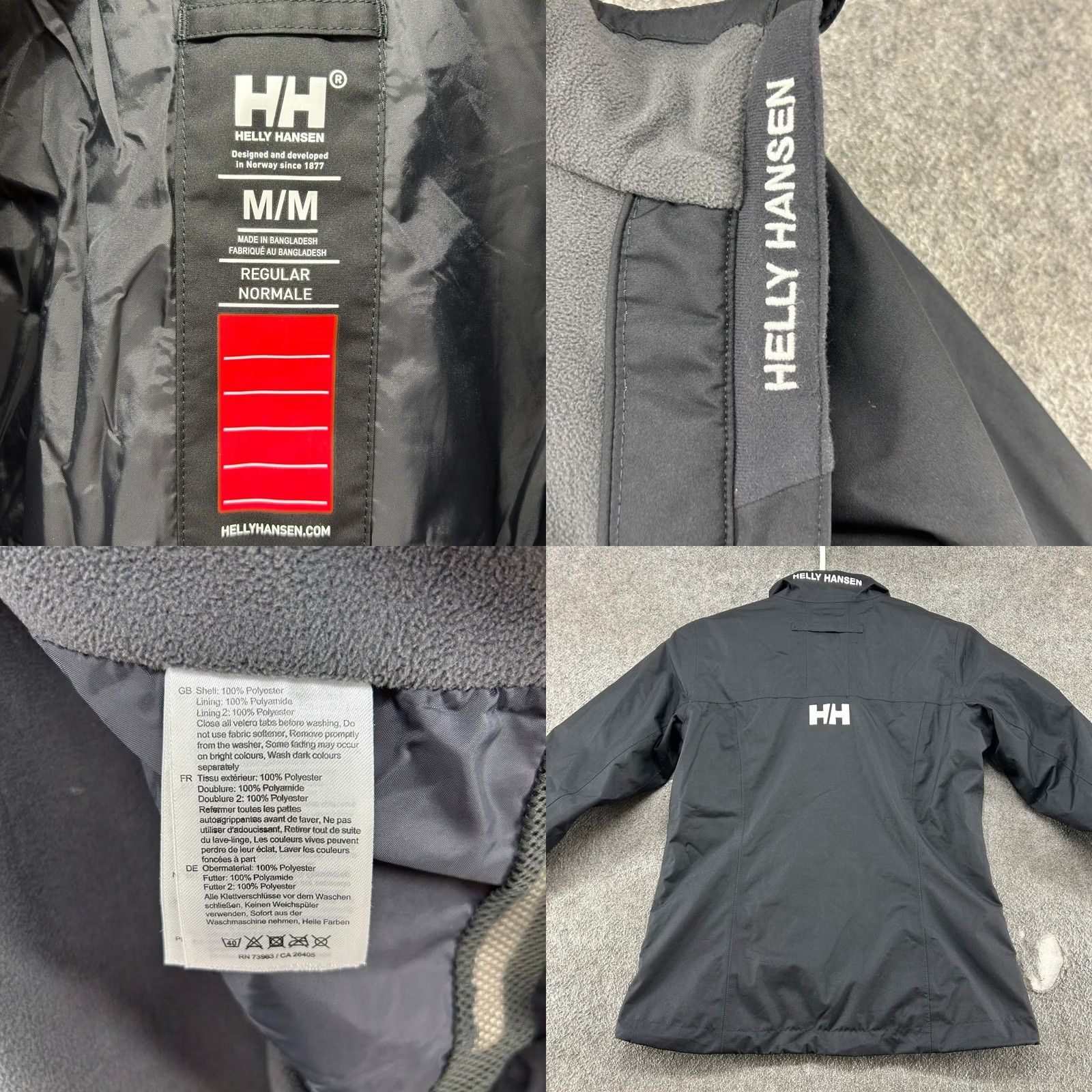 Helly Hansen VINTAGE Helly Hansen Jacket Womens M Black Windbreaker Polyester Sailing Crew Midlayer Size M / US 6-8 / IT 42-44 - 8 Thumbnail