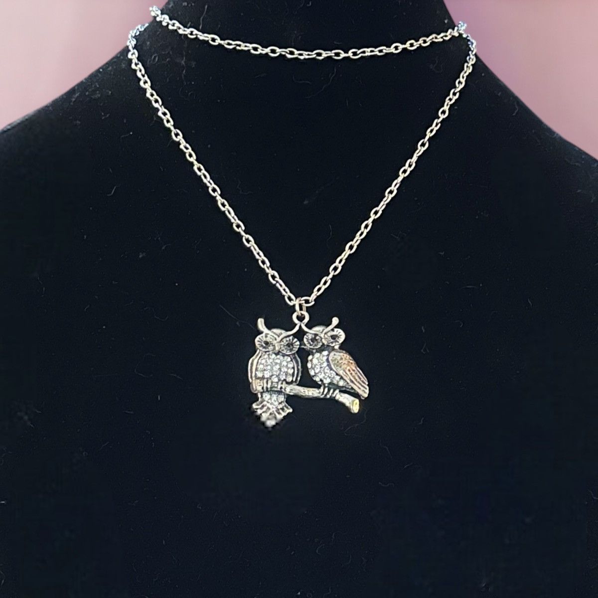 Other Perching rhinestone owls pendant necklace Size ONE SIZE - 2 Thumbnail