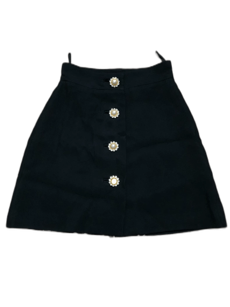 Prada Miumiu Black Pearl Button Skirt Size 38 Size US 38 / EU 54 - 1 Thumbnail