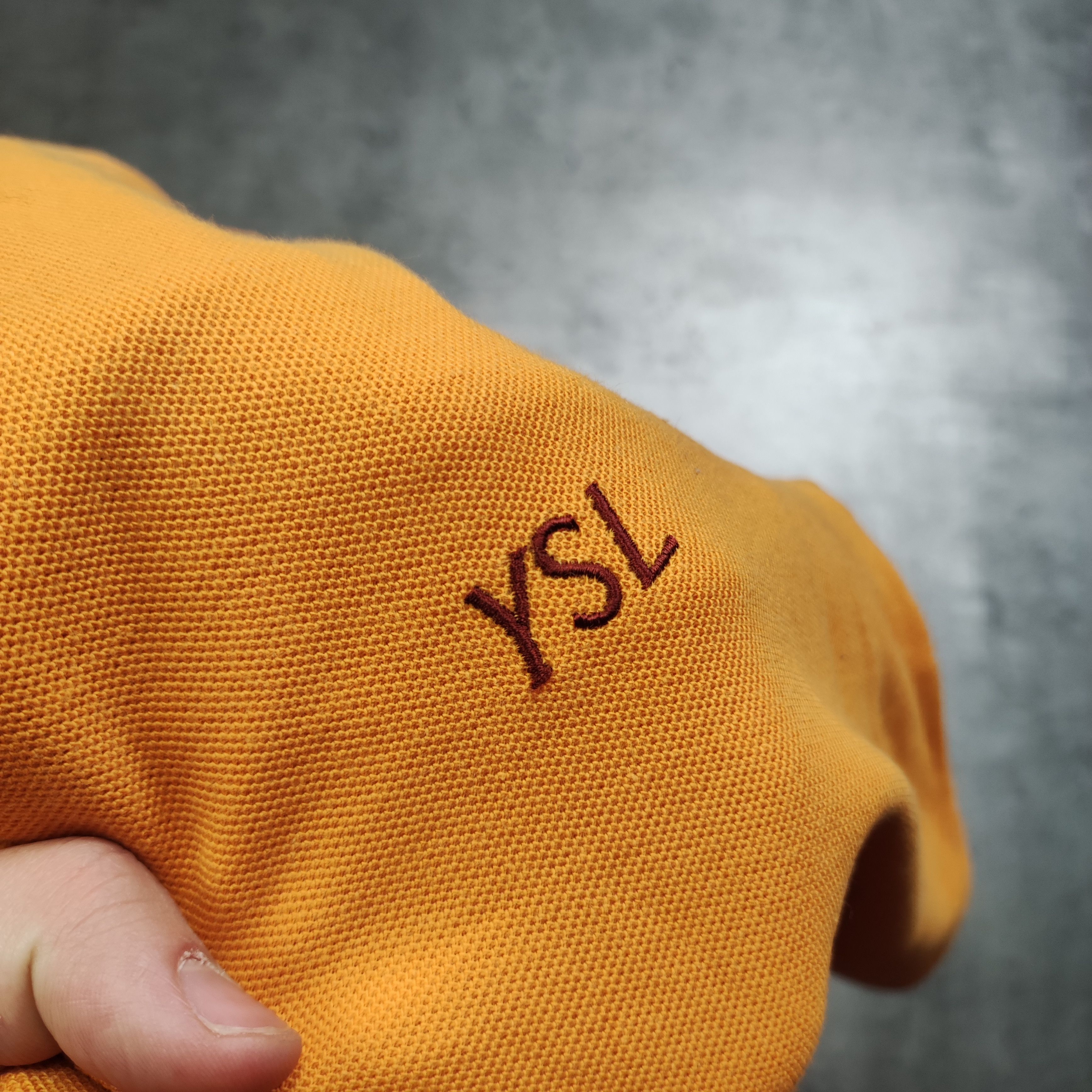 Vintage × Yves Saint Laurent RARE vintage YSL Yves Saint Lauren Pour Homme Orange Polo Size US XL / EU 56 / 4 - 6 Thumbnail