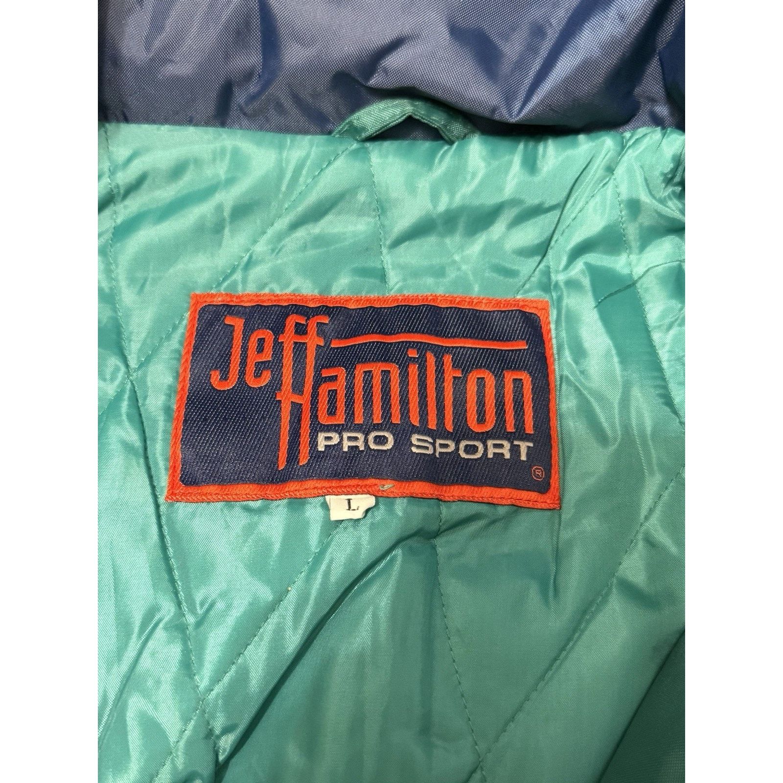 Jeff Hamilton 90s Jeff Hamilton Pro Sport Miami Dolphins Aqua Jacket L Size US L / EU 52-54 / 3 - 4 Thumbnail
