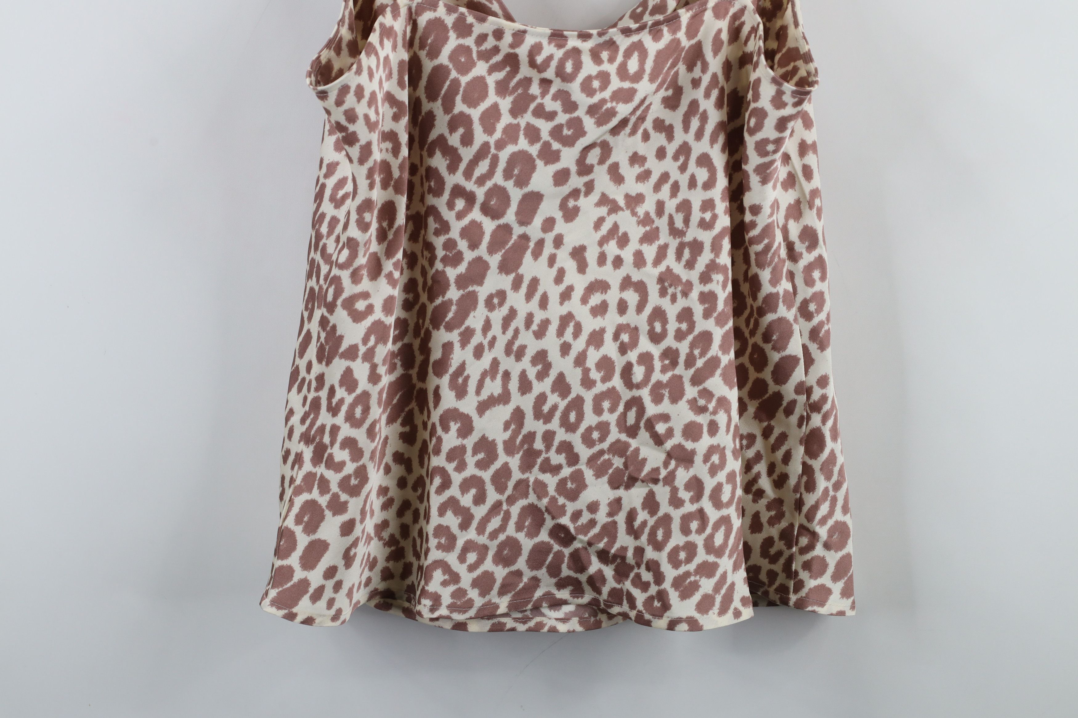 Express × Vintage New Express Satin Polyester Leopard Cami Tank Top T-Shirt Size XL / US 12-14 / IT 48-50 - 11 Thumbnail
