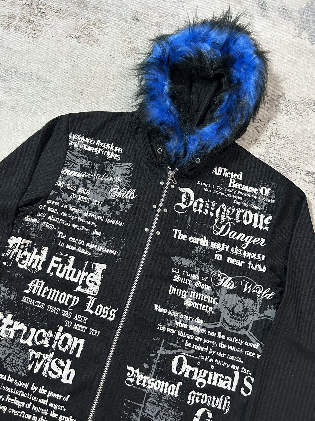 💥RARE💥Faux Fur Hoodie Zip Poem if6w9 LgB style
