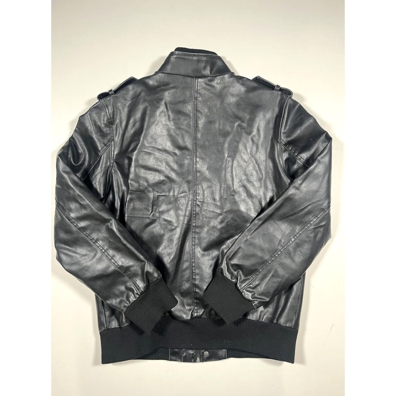 Route 66 Route 66 Jacket Mens Medium Black Faux Leather Bomber Full Zip Quilted Lined Federal? Size US M / EU 48-50 / 2 - 2 Thumbnail