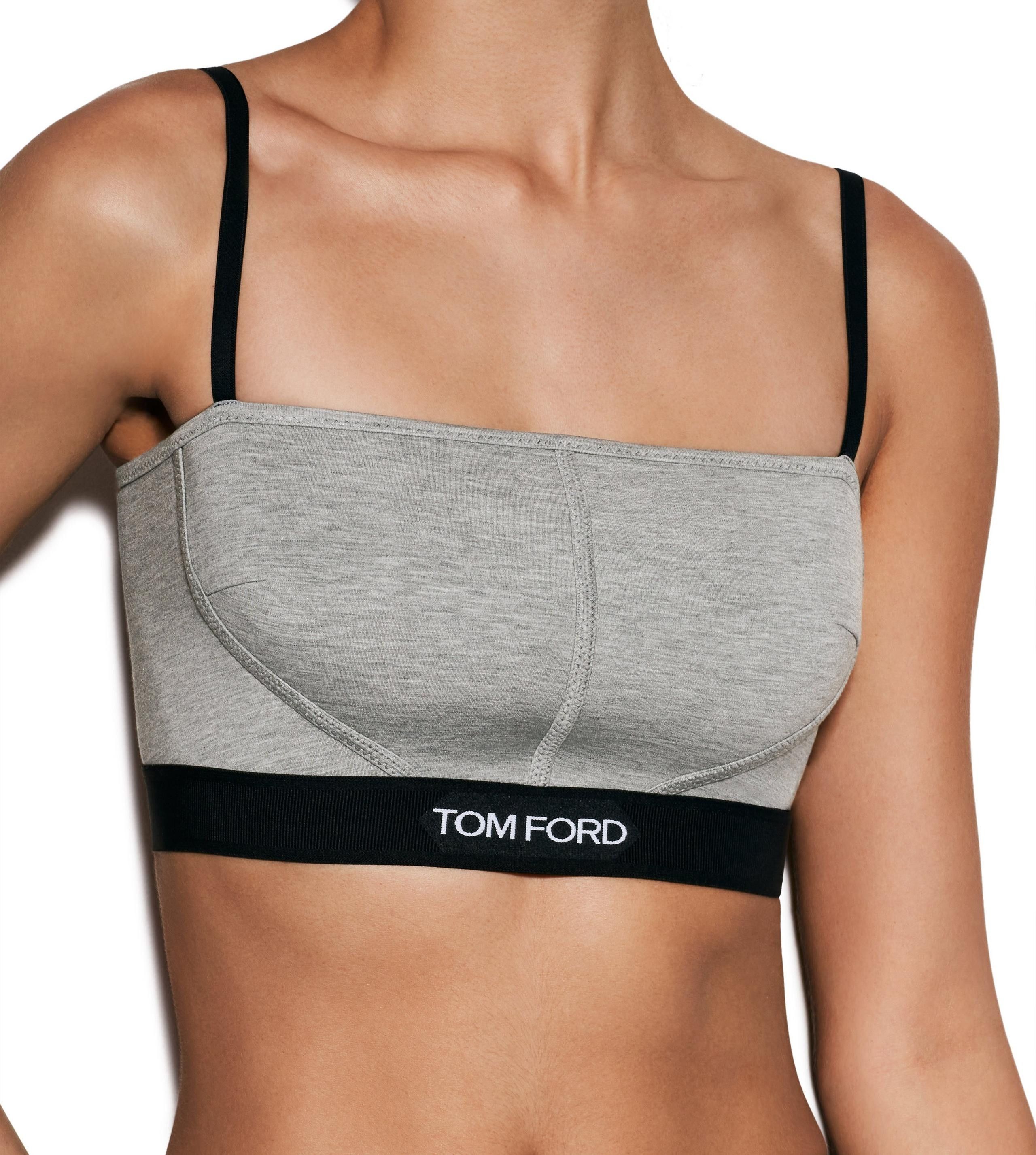 Tom Ford o1y0126 Logo Crop Top in Gray/Black Size M / US 6-8 / IT 42-44 - 2 Thumbnail
