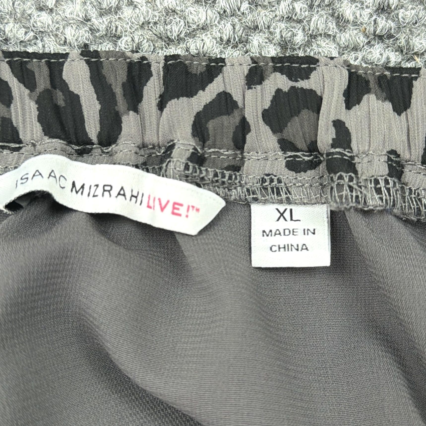 Isaac Mizrahi Isaac Mizrahi Live Skirt Womens XL Gray Black Leopard Print Chiffon Lined Size 40" / US 18 - 5 Thumbnail
