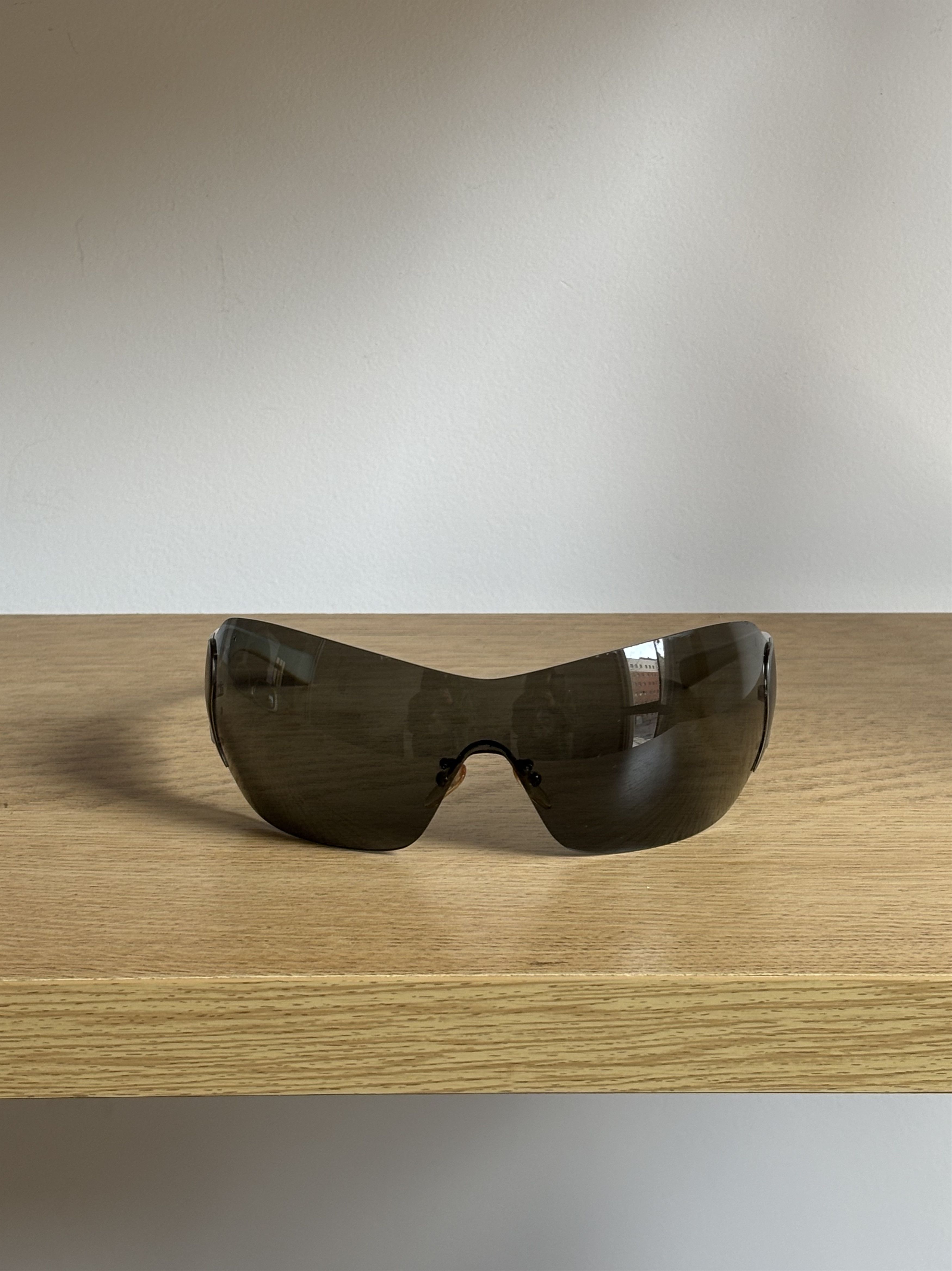Prada PRADA Sunglasses Flame 2004 Star Fire Rectangle Wrap Shield Size ONE SIZE - 5 Thumbnail