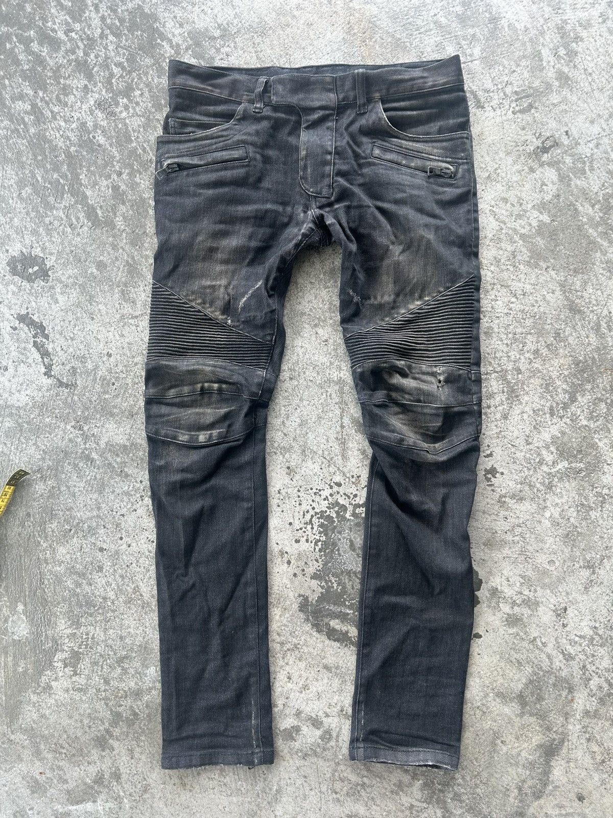 Balmain Homme AW11 Baked Biker Denim by Decarnin