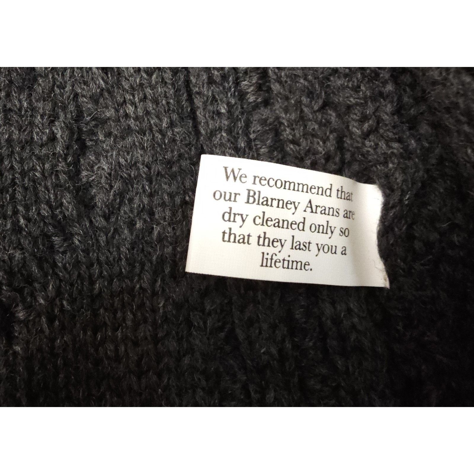 Other Blarney Woollen Mills Aran Cardigan Charcoal Wool Ireland L Size US L / EU 52-54 / 3 - 6 Thumbnail