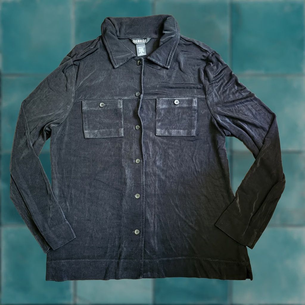 George George Men's Black Long Sleeve Front Pocket Button-Up Shirt L Size US L / EU 52-54 / 3 - 1 Thumbnail