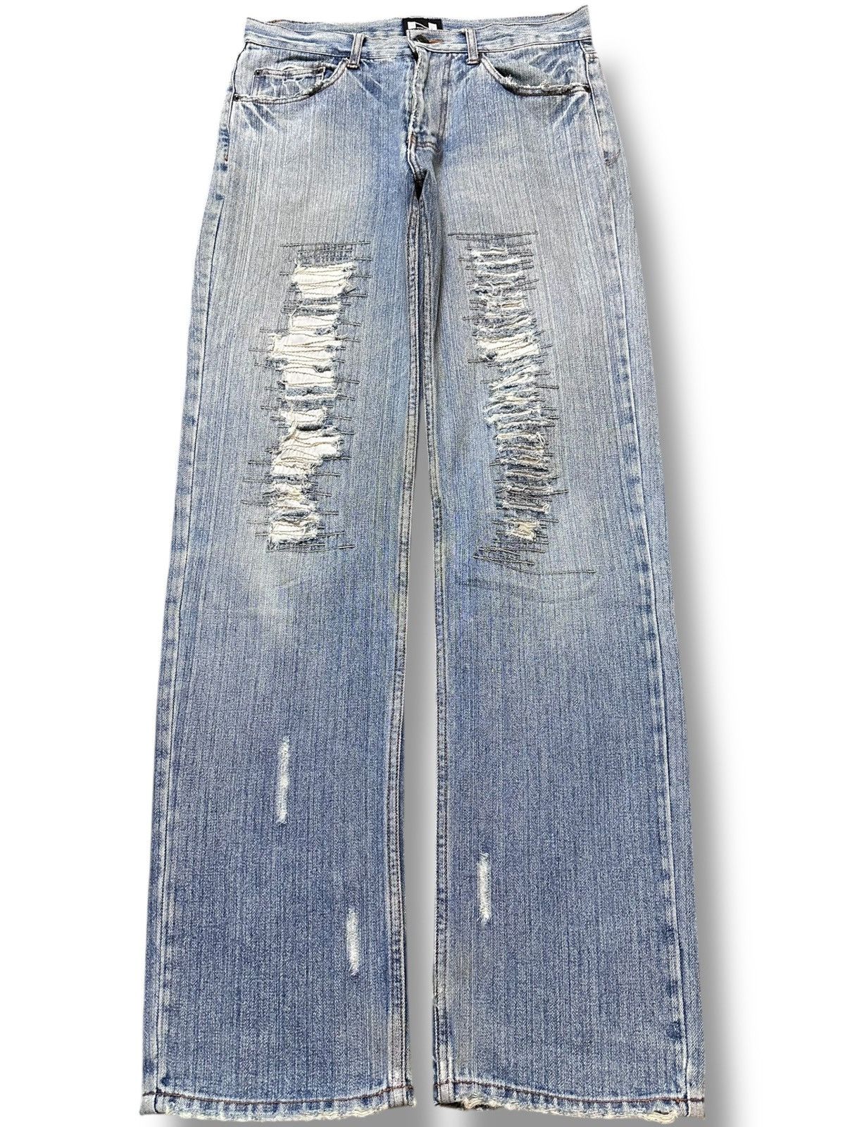 Japanese Brand Vintage Nylaus Clothing Faded Grunge Distressed Denim Size US 31 - 1 Thumbnail