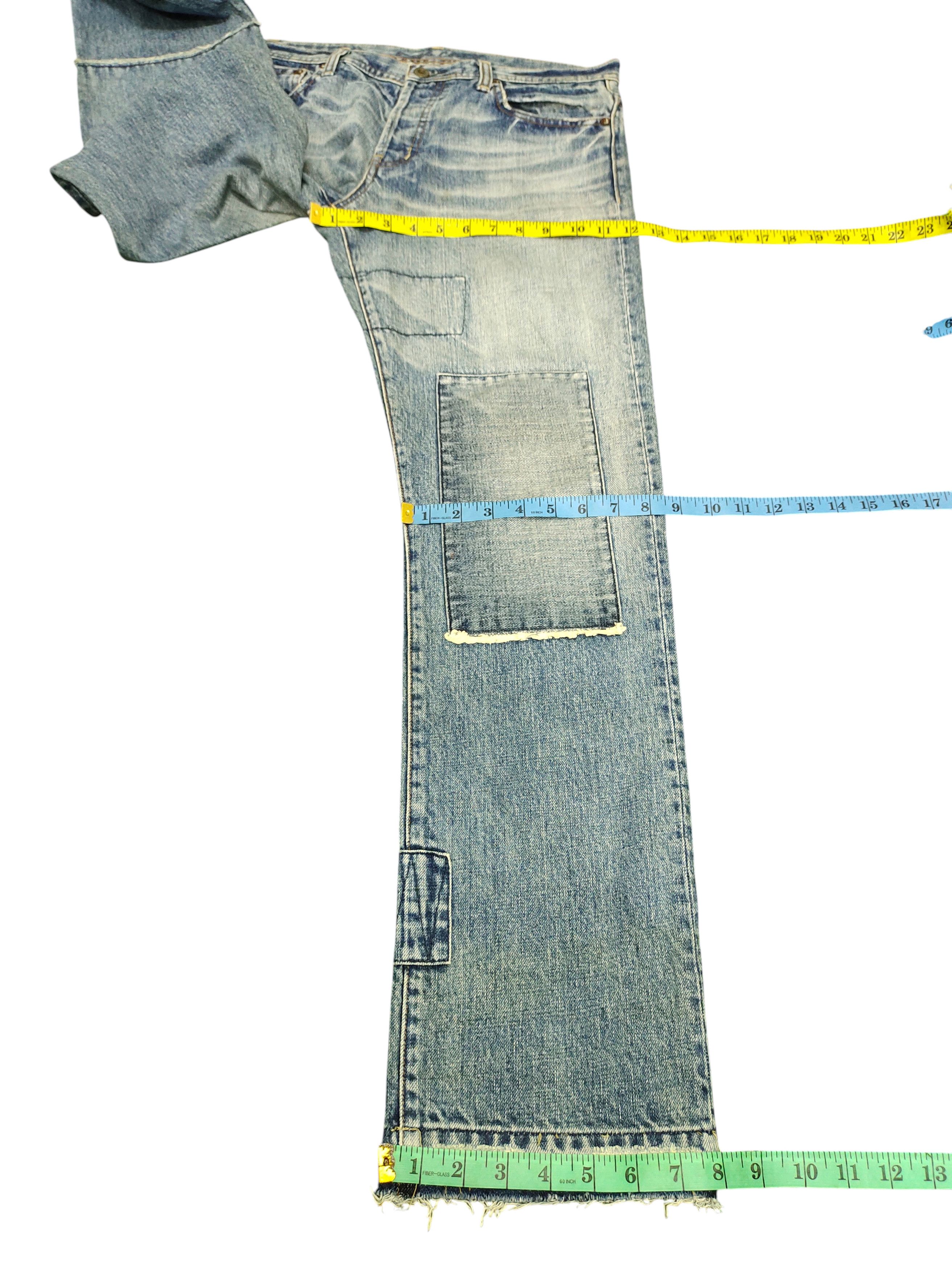 Japanese Brand Couch Japan Patchwork Clawmark Distress Faded Denim Jeans Size US 32 / EU 48 - 15 Thumbnail