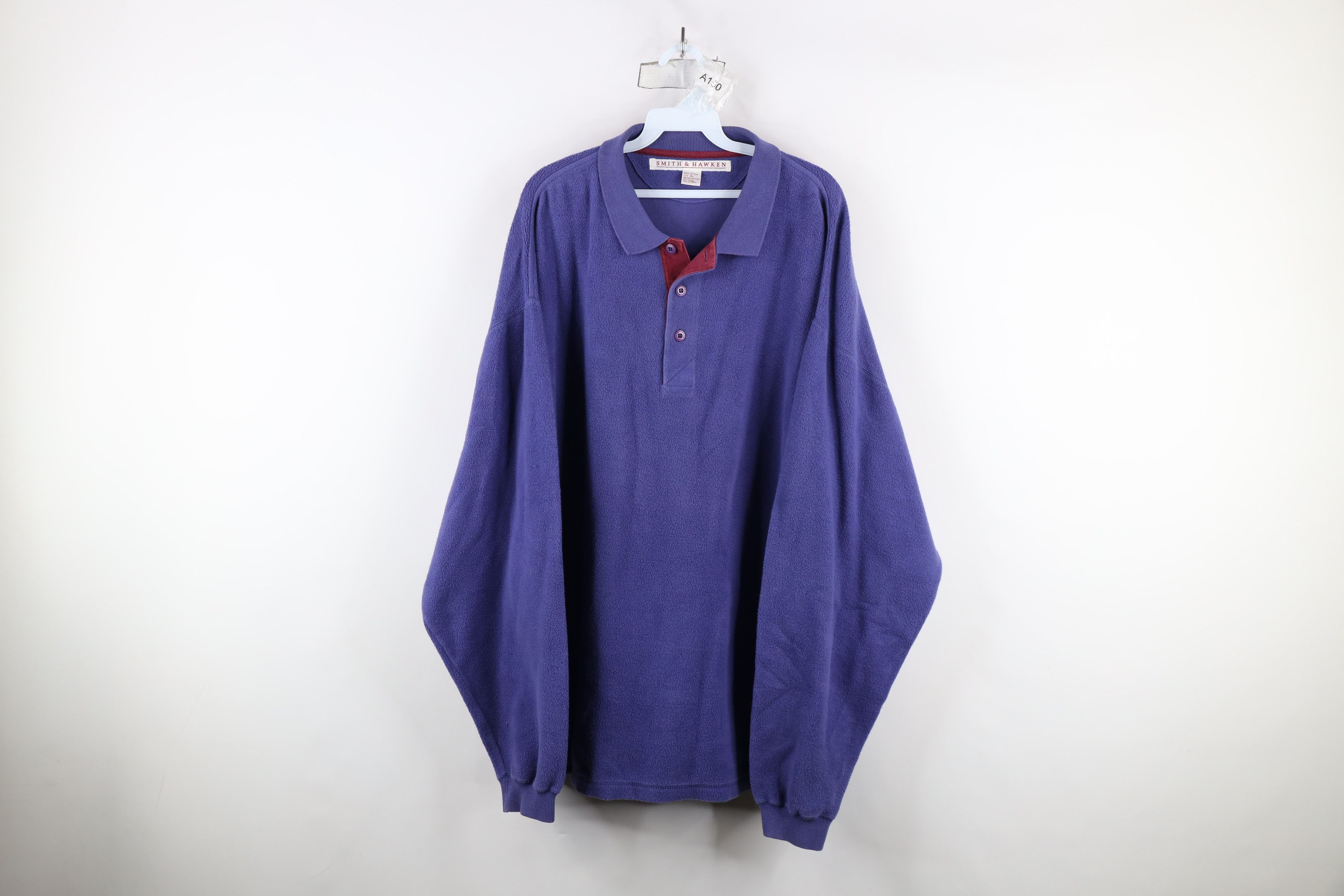 Vintage Vintage 90s Streetwear Reverse Fleece Collared Sweatshirt Size US XL / EU 56 / 4 - 1 Thumbnail