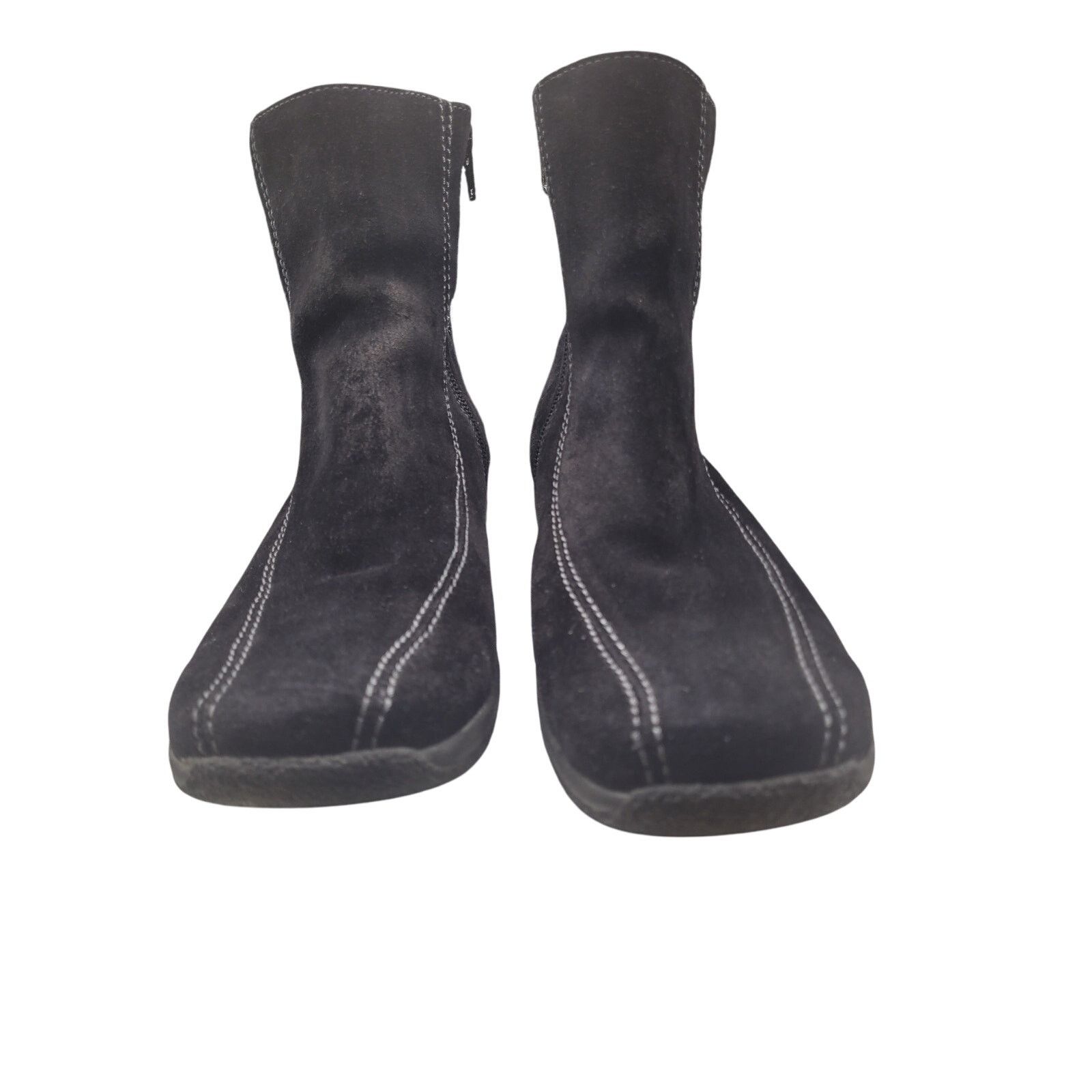 Clarks Clarks Black Boots Suede Leather Ankle Zip Up Sz 8.5 Size US 8.5 / IT 38.5 - 3 Thumbnail
