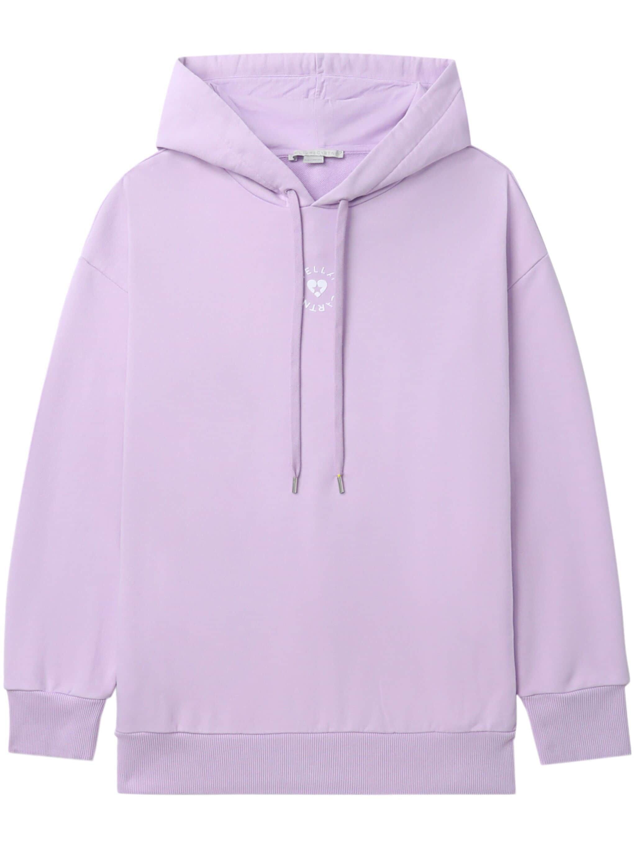 Stella McCartney o1s22i1n1024 Iconic Mini Heart Hooded Sweatshirt in Purple Size M / US 6-8 / IT 42-44 - 1 Thumbnail