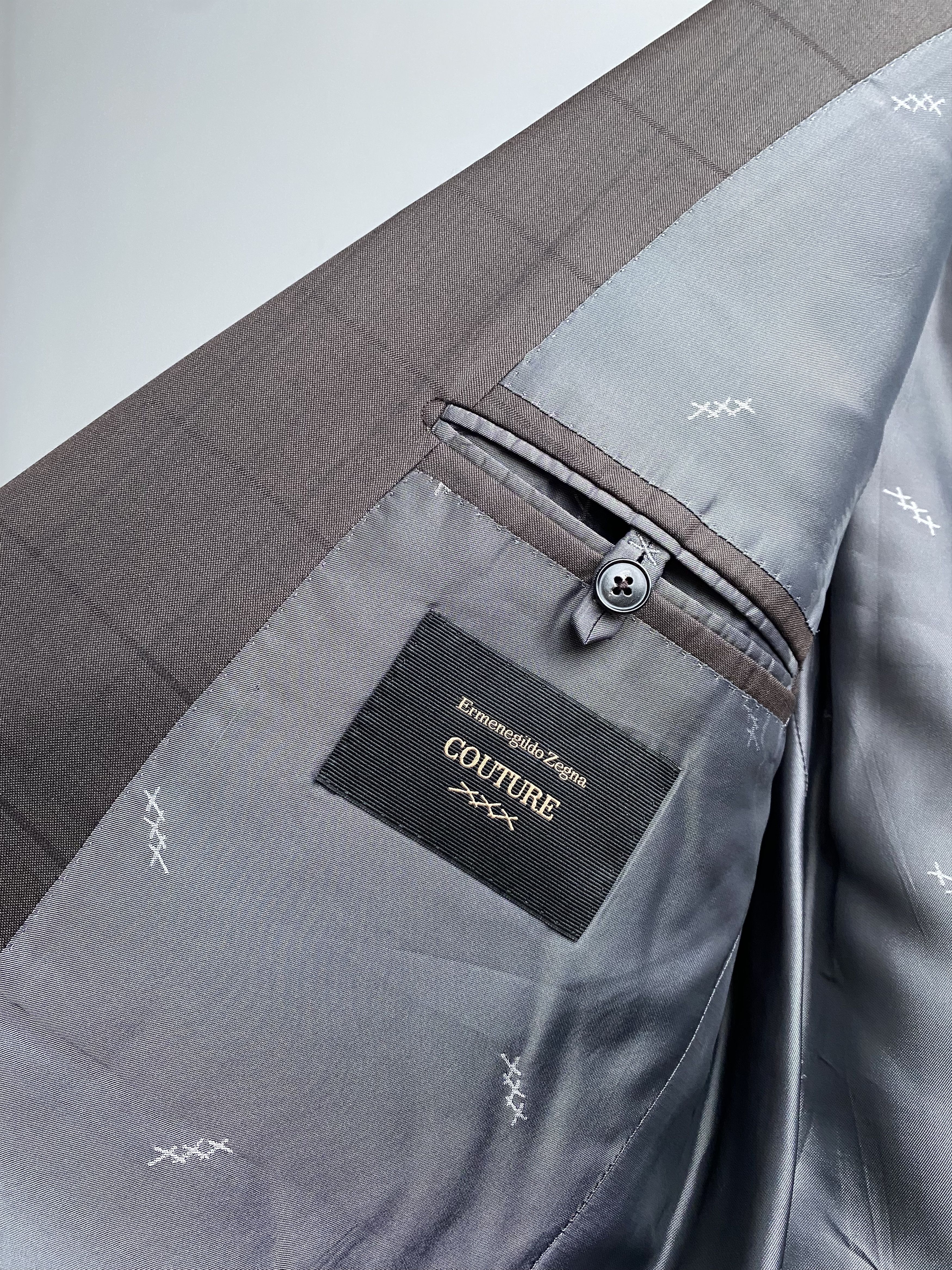 Ermenegildo Zegna Ermenegildo Zegna Couture Checked Wool and Silk Brown 56R Size 54R - 5 Thumbnail