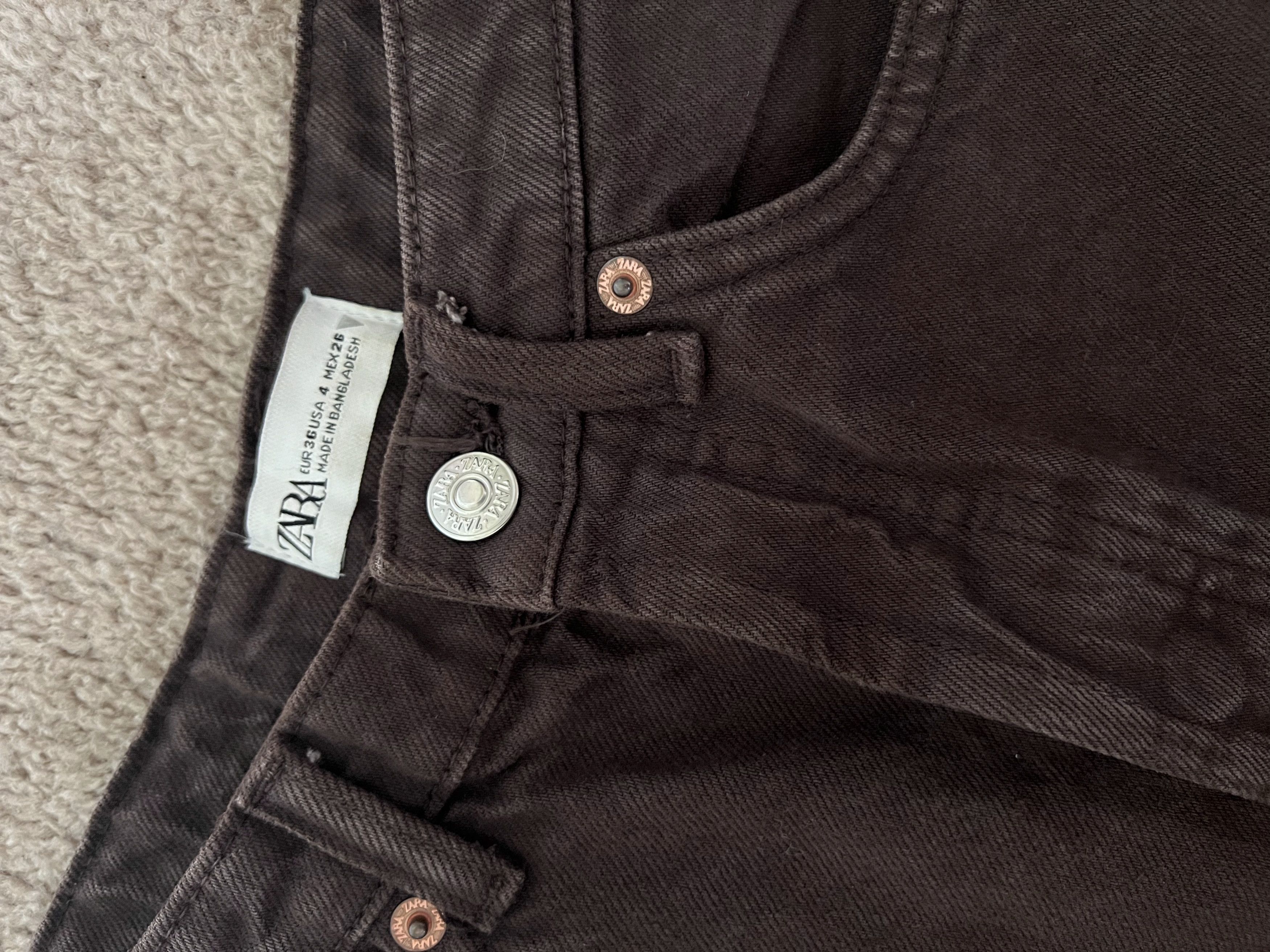 Zara High Waisted Chocolate Denim Short Size 36" / US 14 / IT 50 - 3 Thumbnail