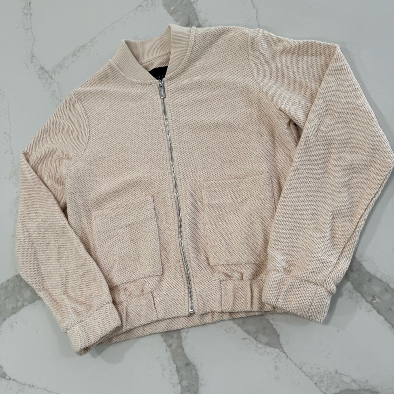 Sanctuary Sanctuary Casey Knit FullZip Bomber Jacket Womens XS Oatmeal Size XS / US 0-2 / IT 36-38 - 2 Thumbnail