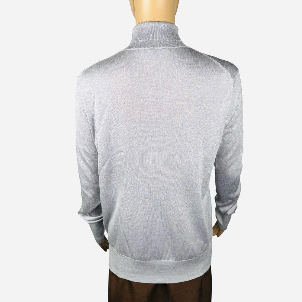 M.M.LaFleur M.M.LaFleur The Elizabeth Silk Jersey Grey Turtleneck Sweat Size L / US 10 / IT 46 - 5 Thumbnail