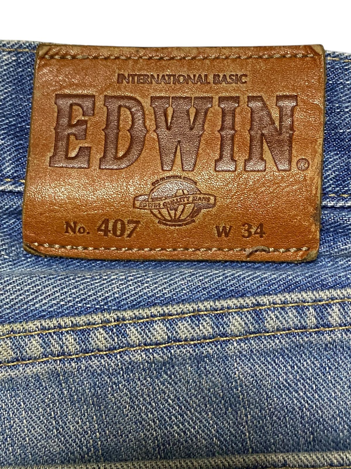 Edwin Vintage Edwin 407 Grunge Blue Wash Distressed Jeans Size US 34 / EU 50 - 9 Thumbnail