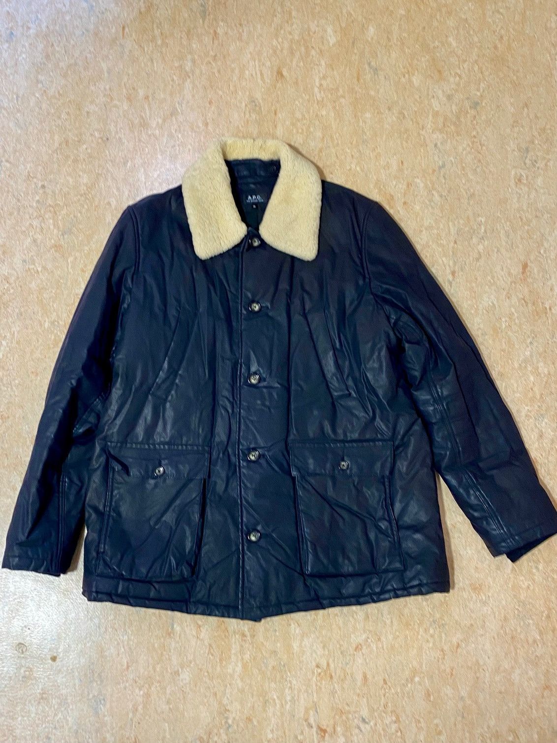 A.P.C. A.P.C. Paris Shearling Collar Field Jacket – Black – XL Size US XL / EU 56 / 4 - 1 Thumbnail