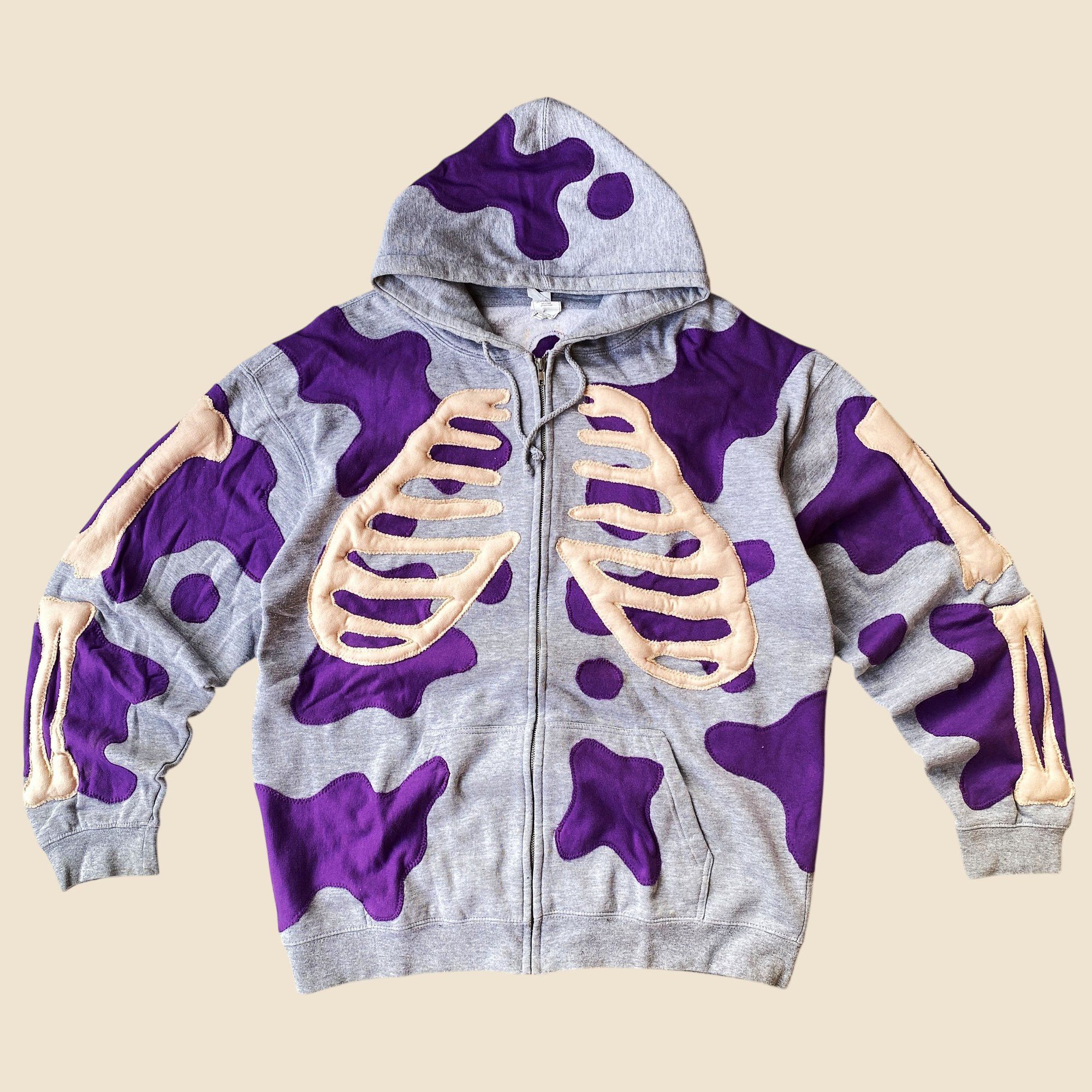 Handmade × Japanese Brand 1 OF 1 REWORKED 3D PUFF SKELETON FLOW ZIPHOODIE SIZE XL Size US XL / EU 56 / 4 - 1 Thumbnail