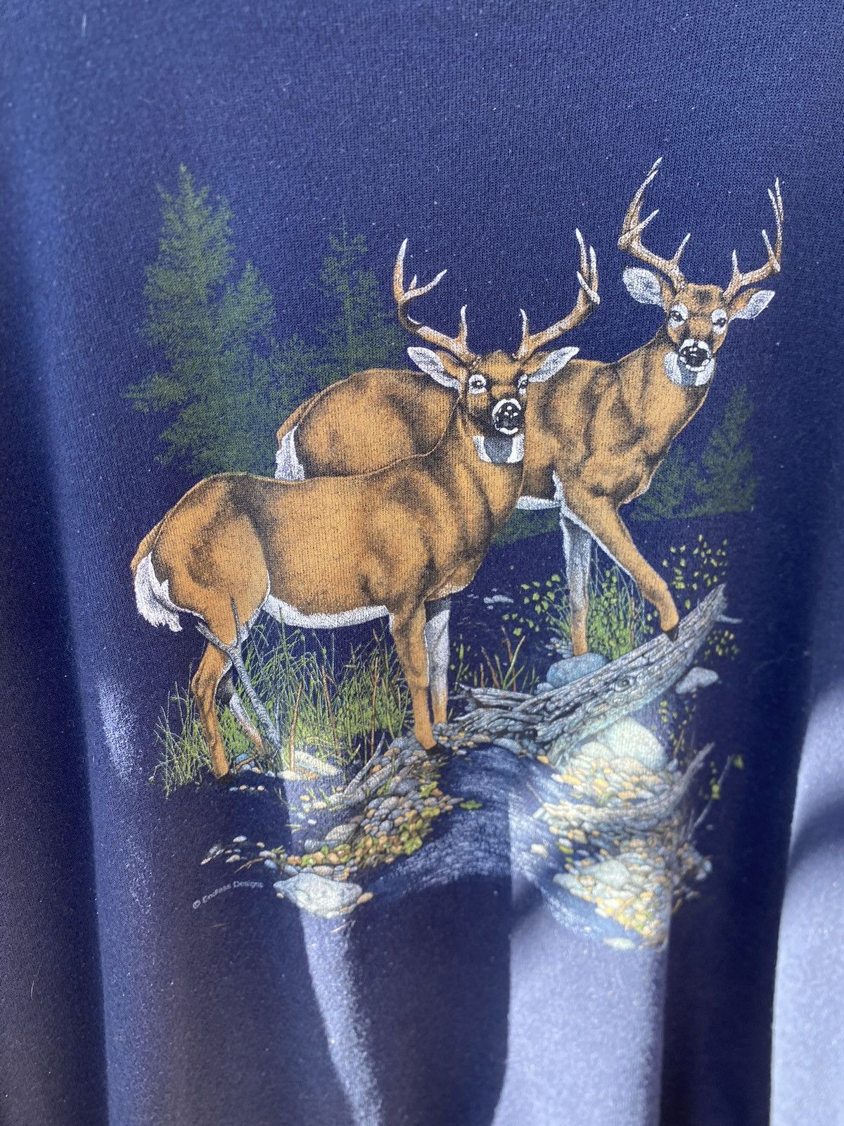 Other Vintage 90s nature deer outdoor crewneck blue XXXL Size US XXL / EU 58 / 5 - 2 Thumbnail