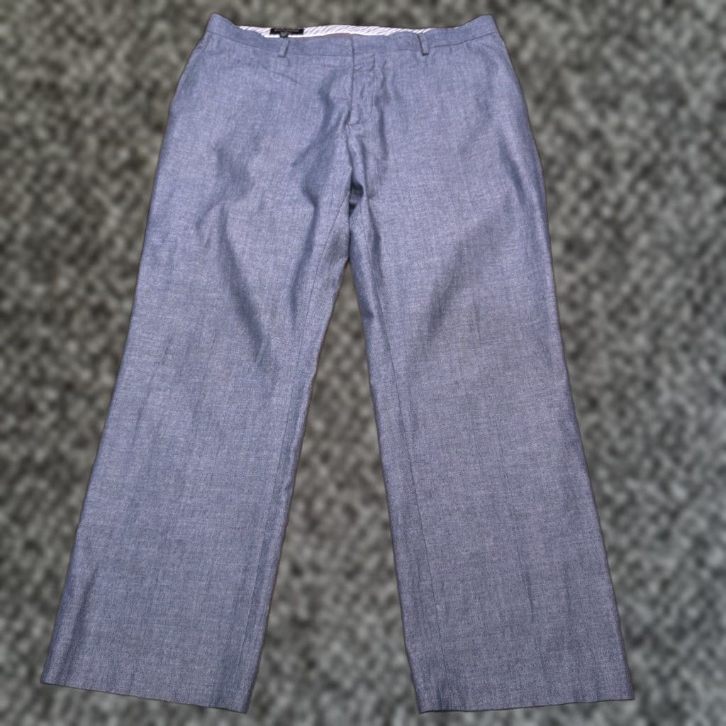 Banana Republic Banana Republic Pants Slim Men 38x30 Blue Chambray Mid Rise Chino Flat Front Slim Fit Straight Pant Mens Regular Size US 38 / EU 54 - 1 Thumbnail