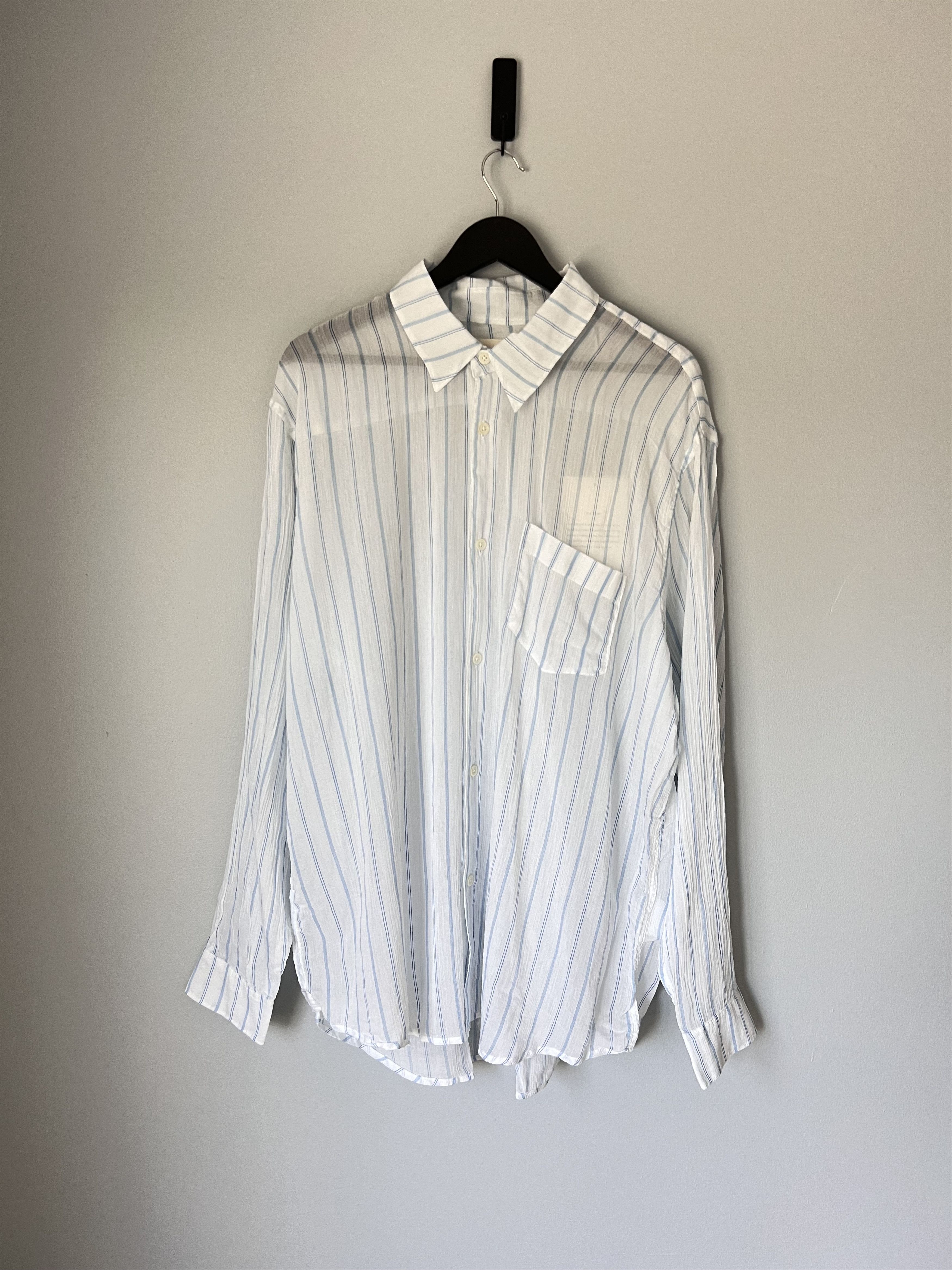 image of Our Legacy Initial Shirt In White Rayon Plait Stripe, Men's (Size Large)