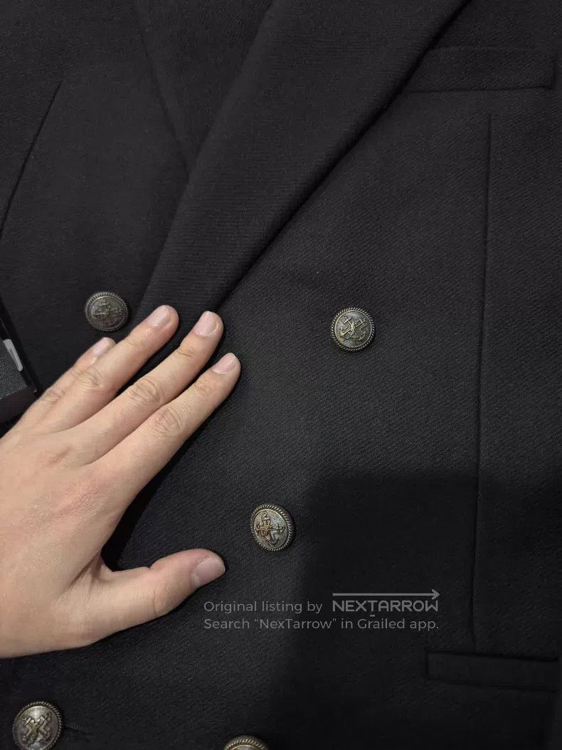 Saint Laurent Paris Saint Laurent Paris Black and Gold Cashmere Wool Blend Ove Size US M / EU 48-50 / 2 - 7 Thumbnail