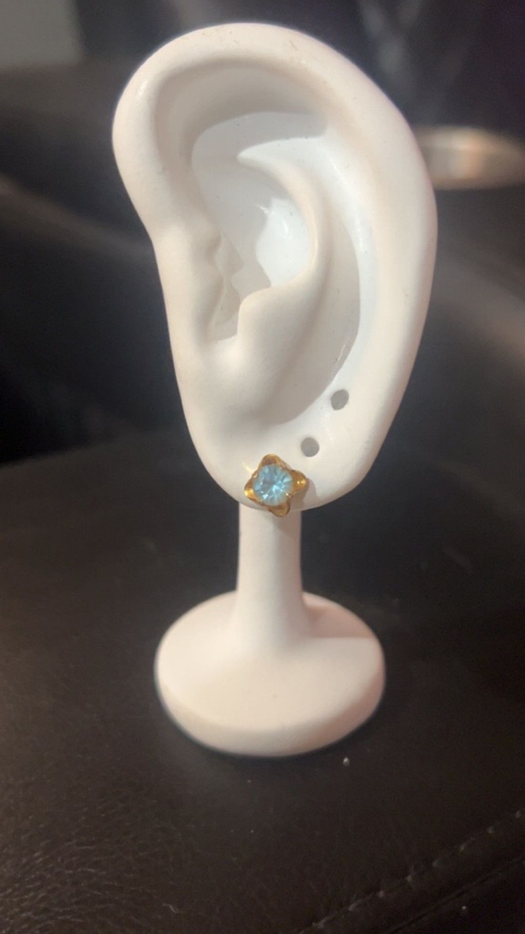 The Unbranded Brand Women's Unbranded Gold & Blue Stud Earrings One Size Size ONE SIZE - 1 Thumbnail