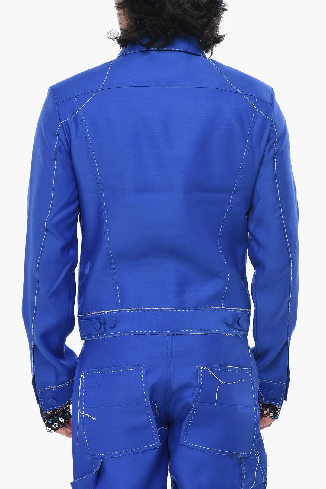 Off-White og1mm0426 Silk-Blend Jacket in Blue Size US M / EU 48-50 / 2 - 2 Thumbnail