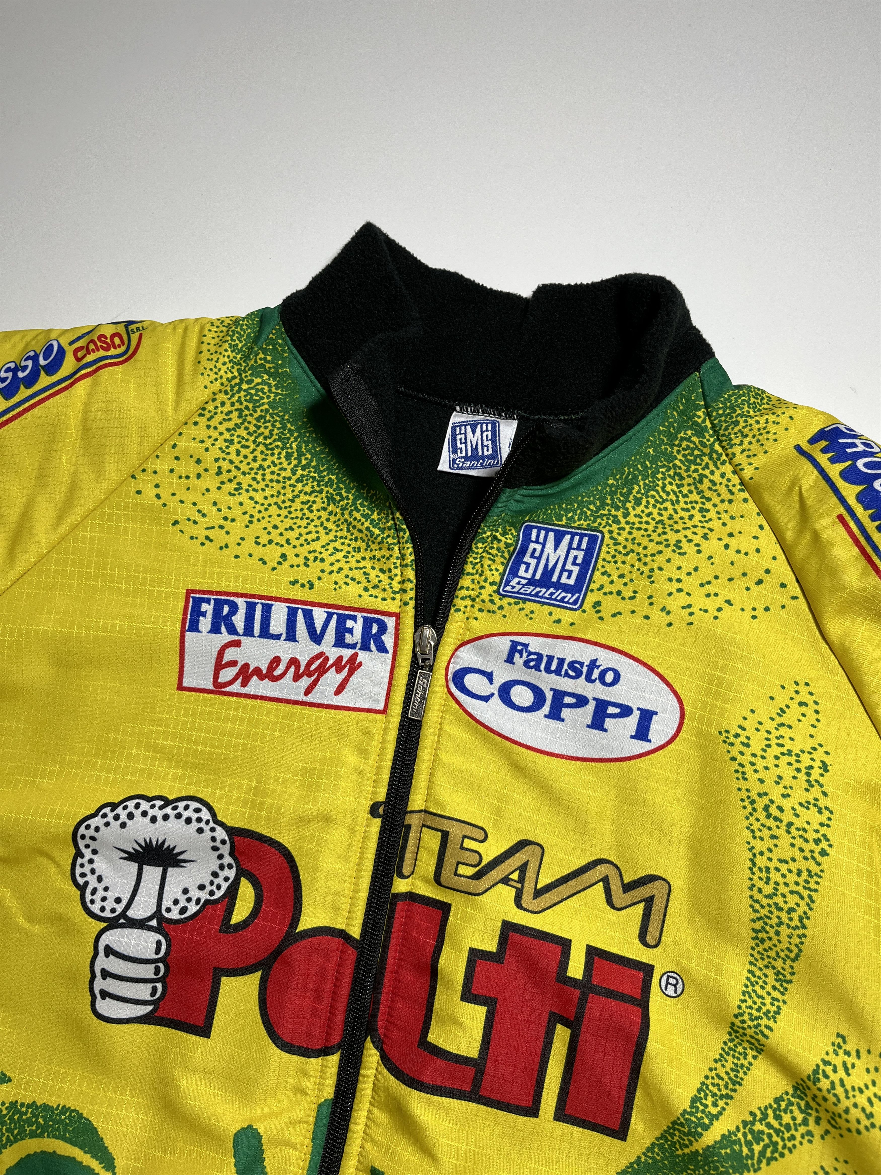 Vintage Vintage SMS Santini Polti Team Cycling Fleece Jacket Size US XXL / EU 58 / 5 - 8 Thumbnail